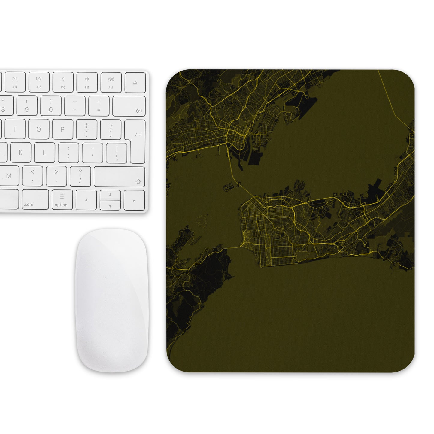 San Francisco Black and Yellow Map Mouse Pad
