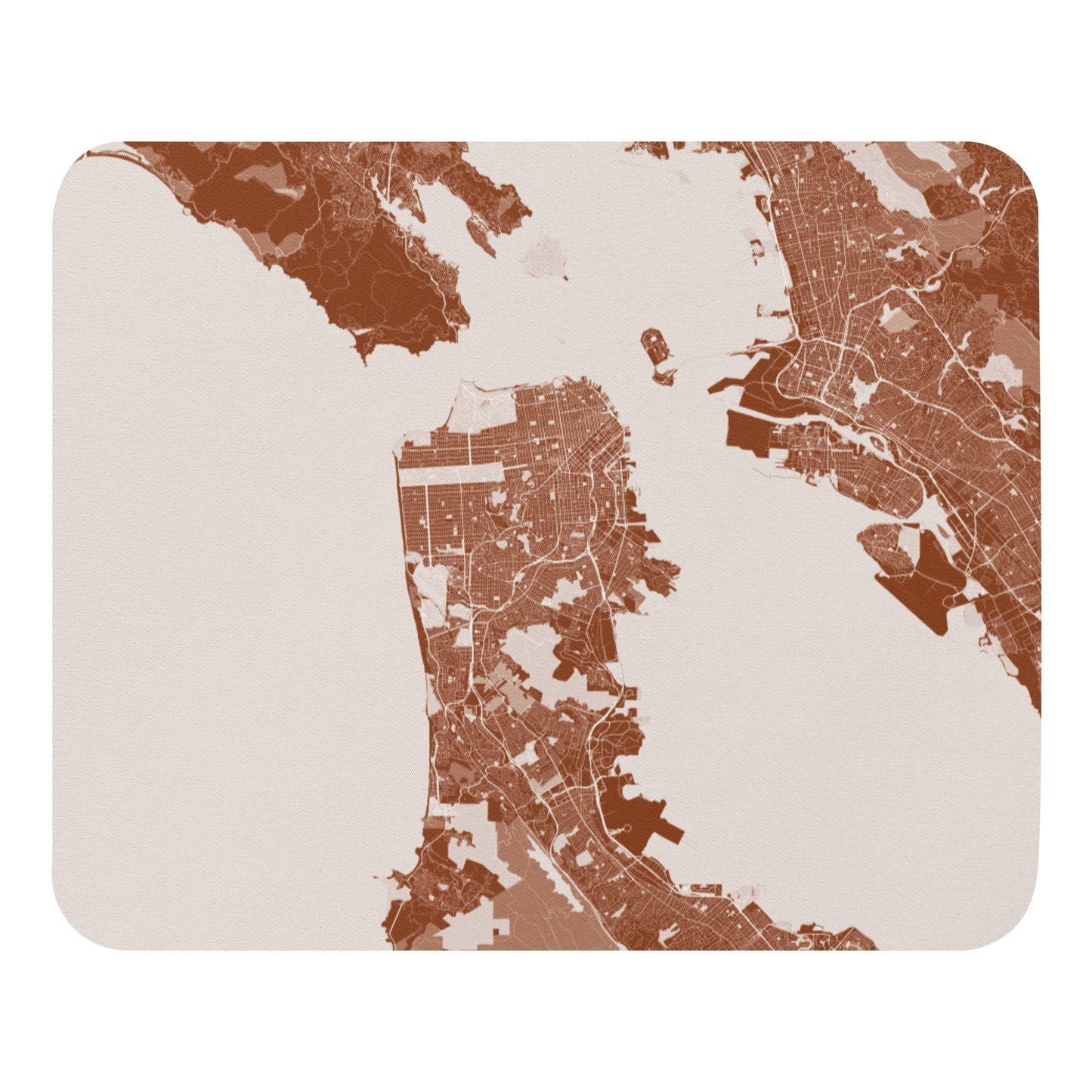 San Francisco Brown and White Map Mouse Pad