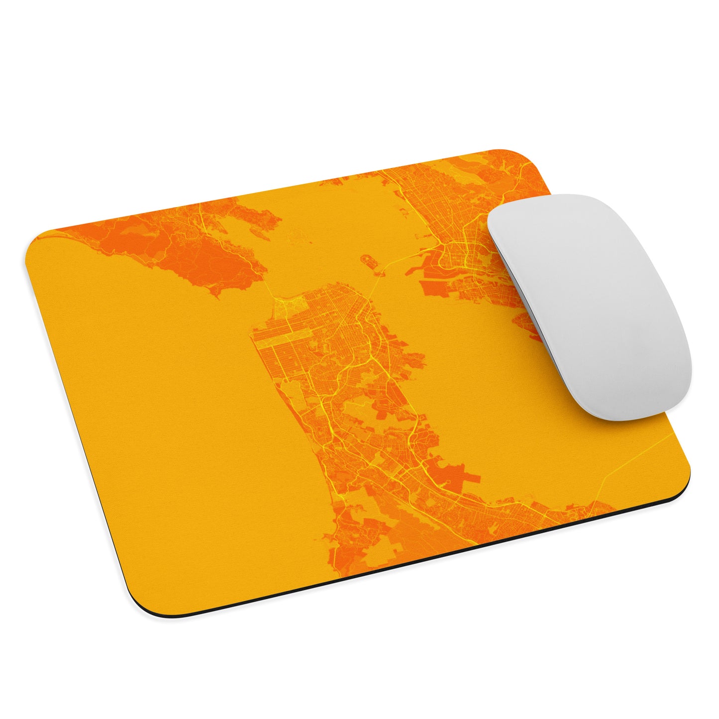 San Francisco Orange and Yellow Map Mouse Pad