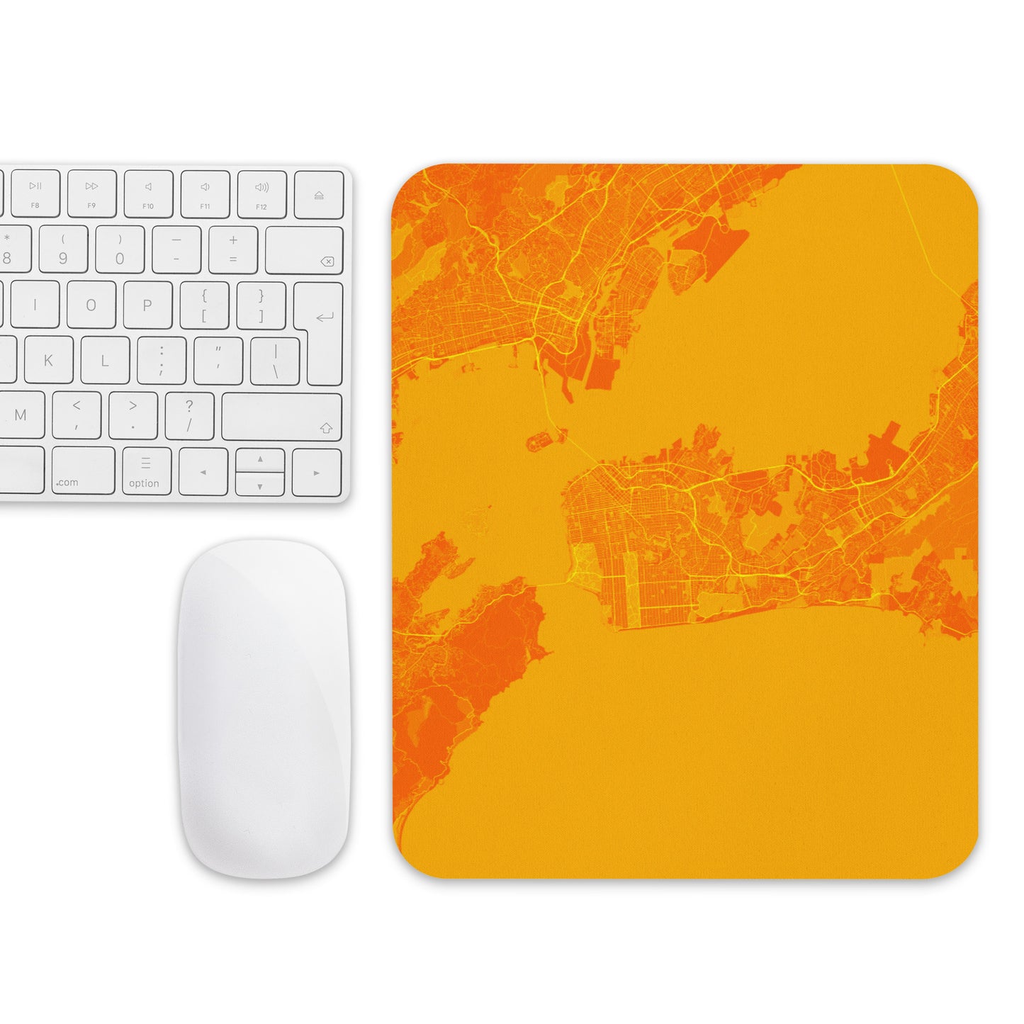 San Francisco Orange and Yellow Map Mouse Pad