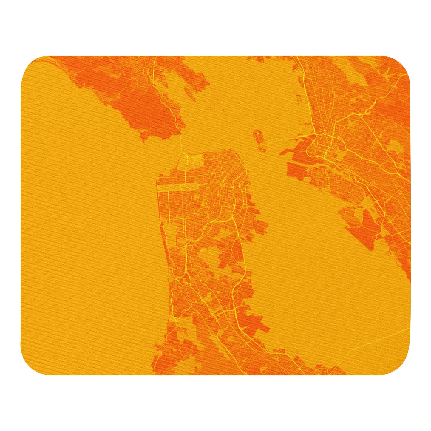 San Francisco Orange and Yellow Map Mouse Pad