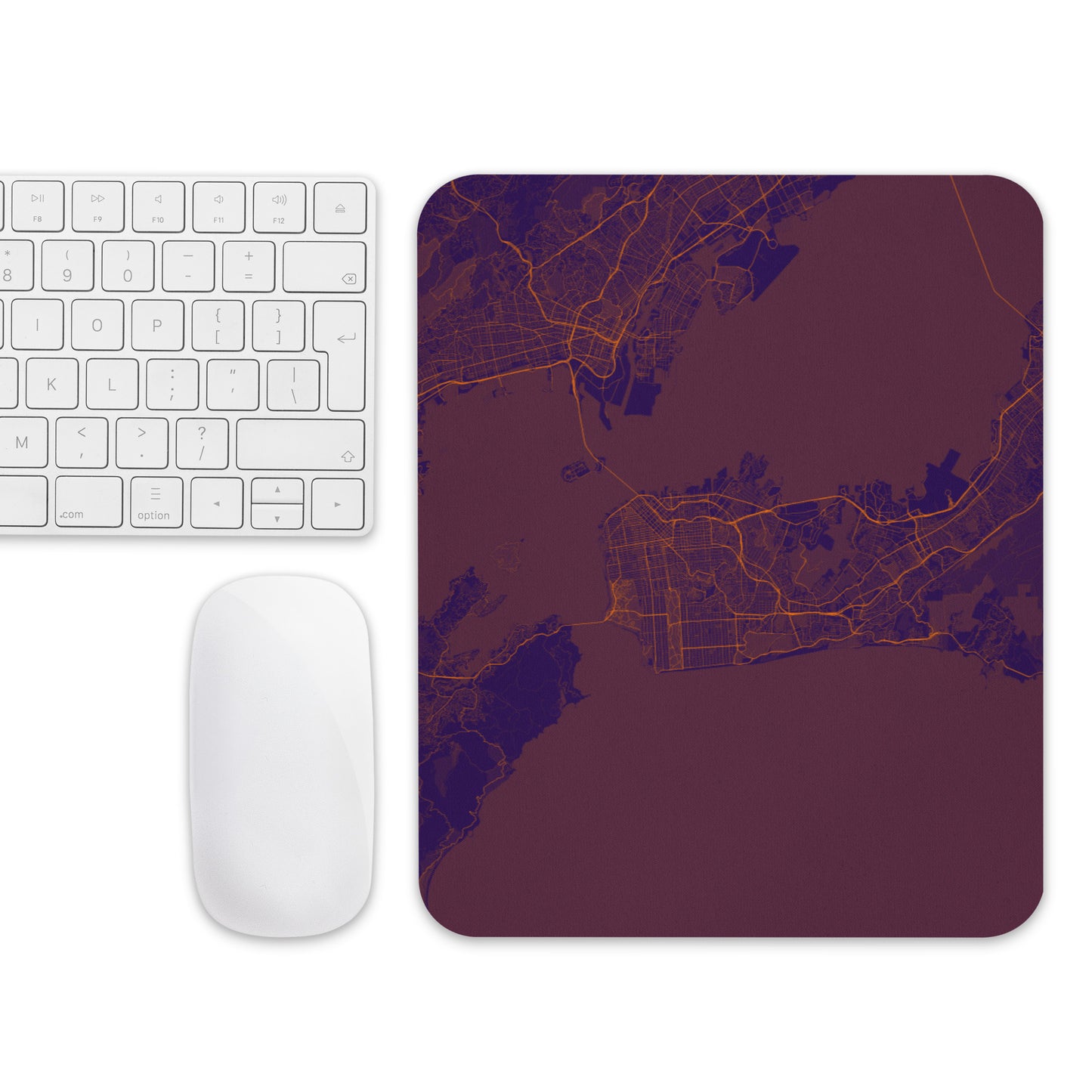 San Francisco Purple and Orange Map Mouse Pad