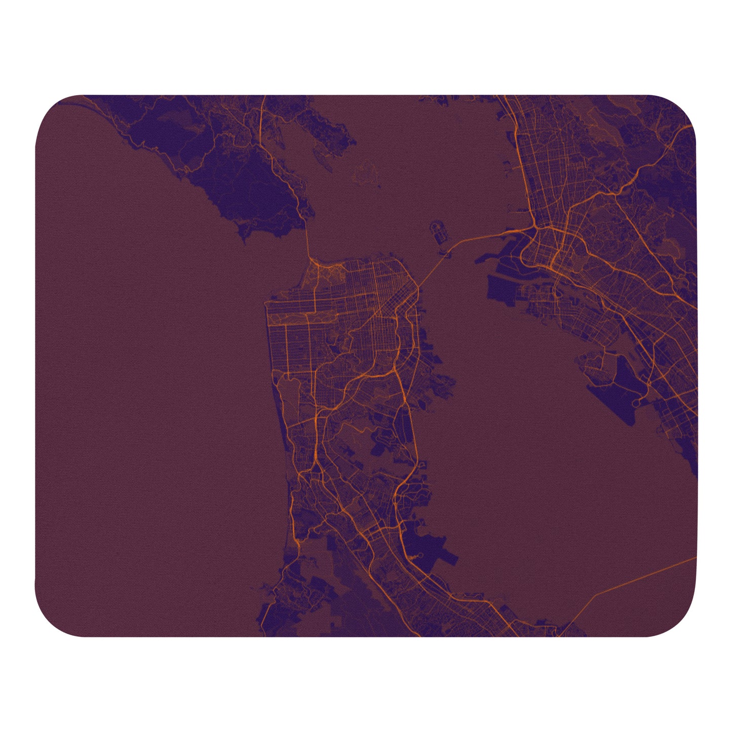 San Francisco Purple and Orange Map Mouse Pad
