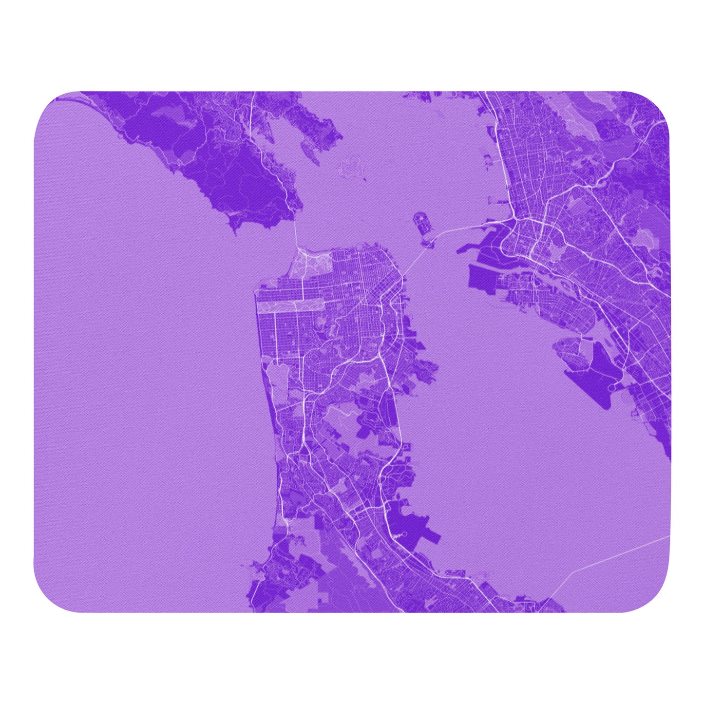 San Francisco Purple and White Map Mouse Pad