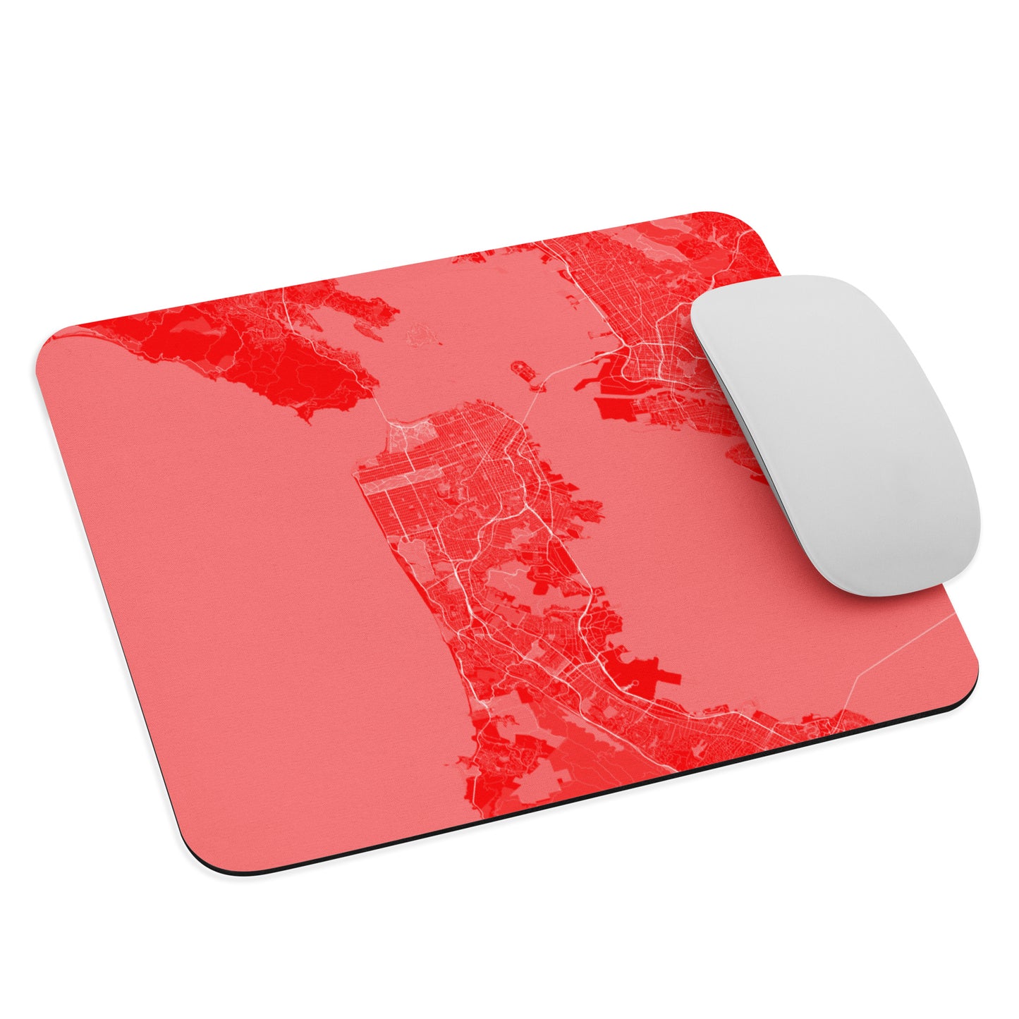 San Francisco Red and White Map Mouse Pad