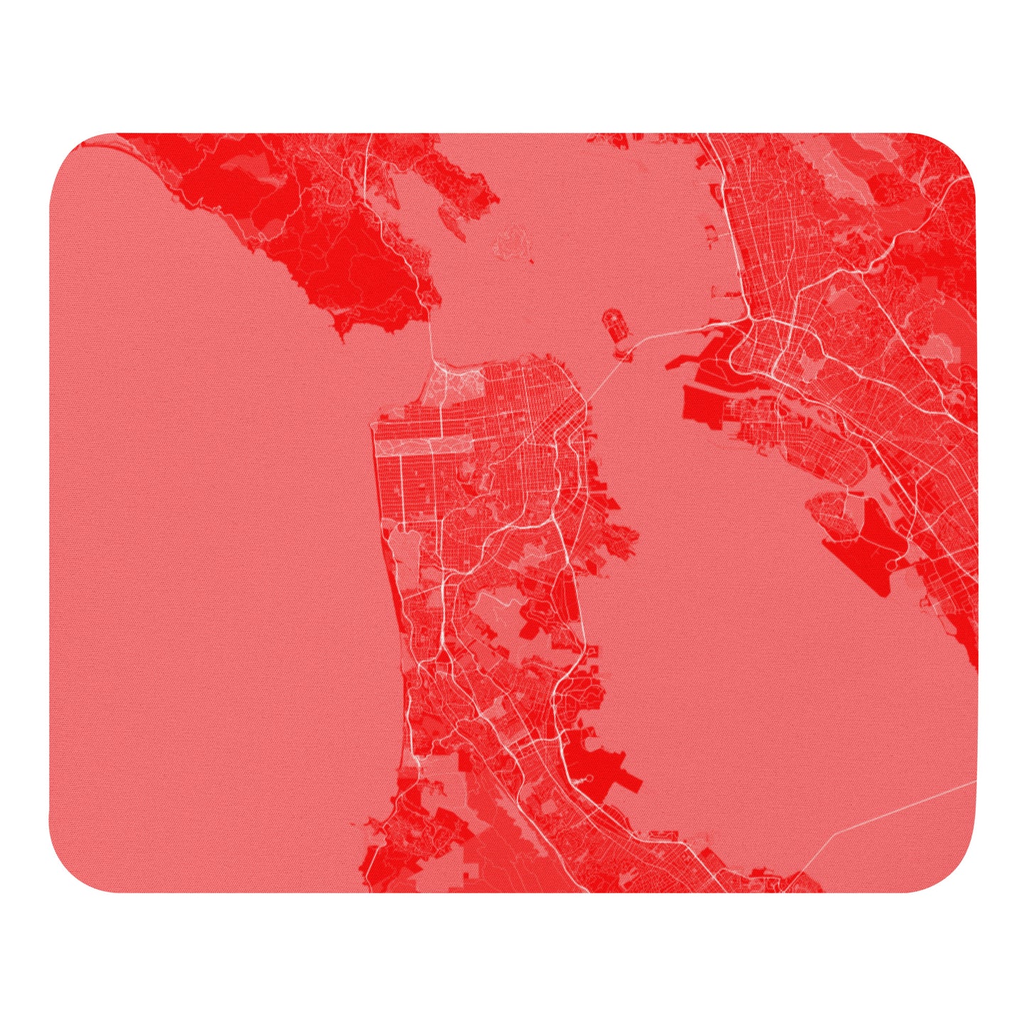 San Francisco Red and White Map Mouse Pad