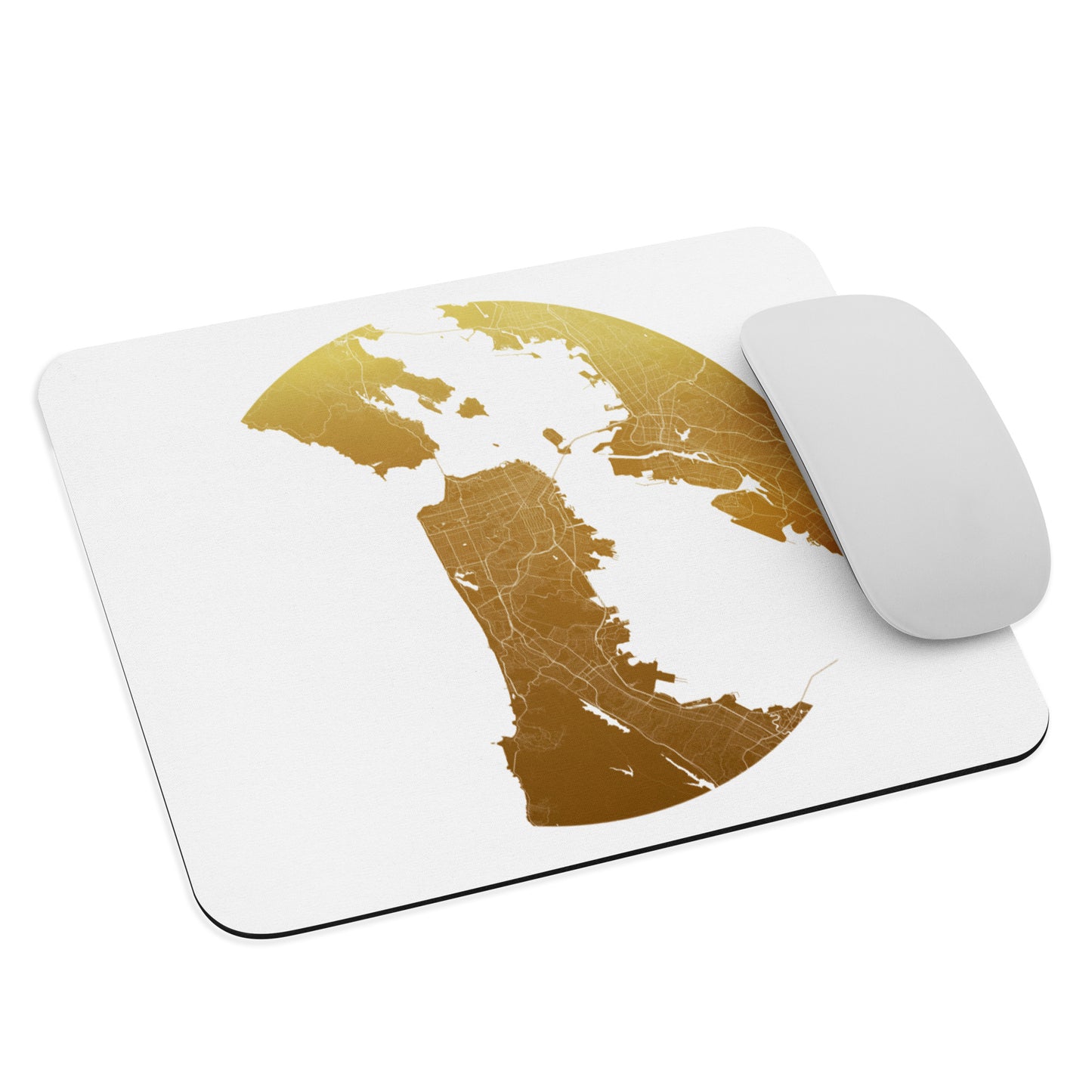 San Francisco Gold on White Map Mouse Pad