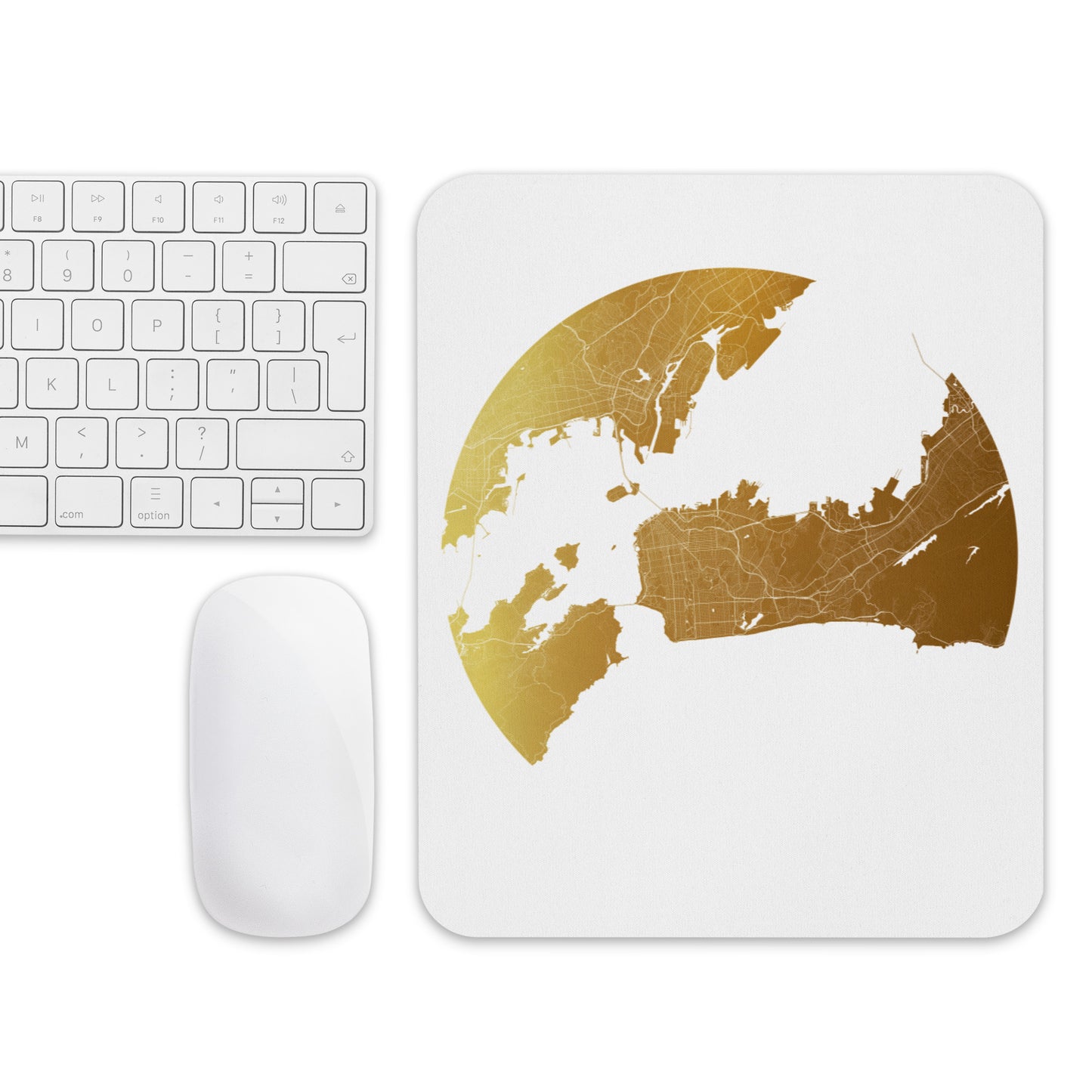 San Francisco Gold on White Map Mouse Pad