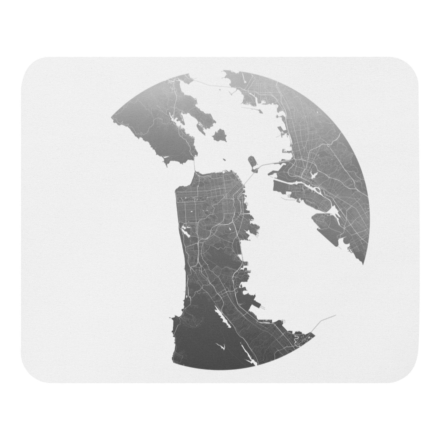 San Francisco Silver on White Map Mouse Pad