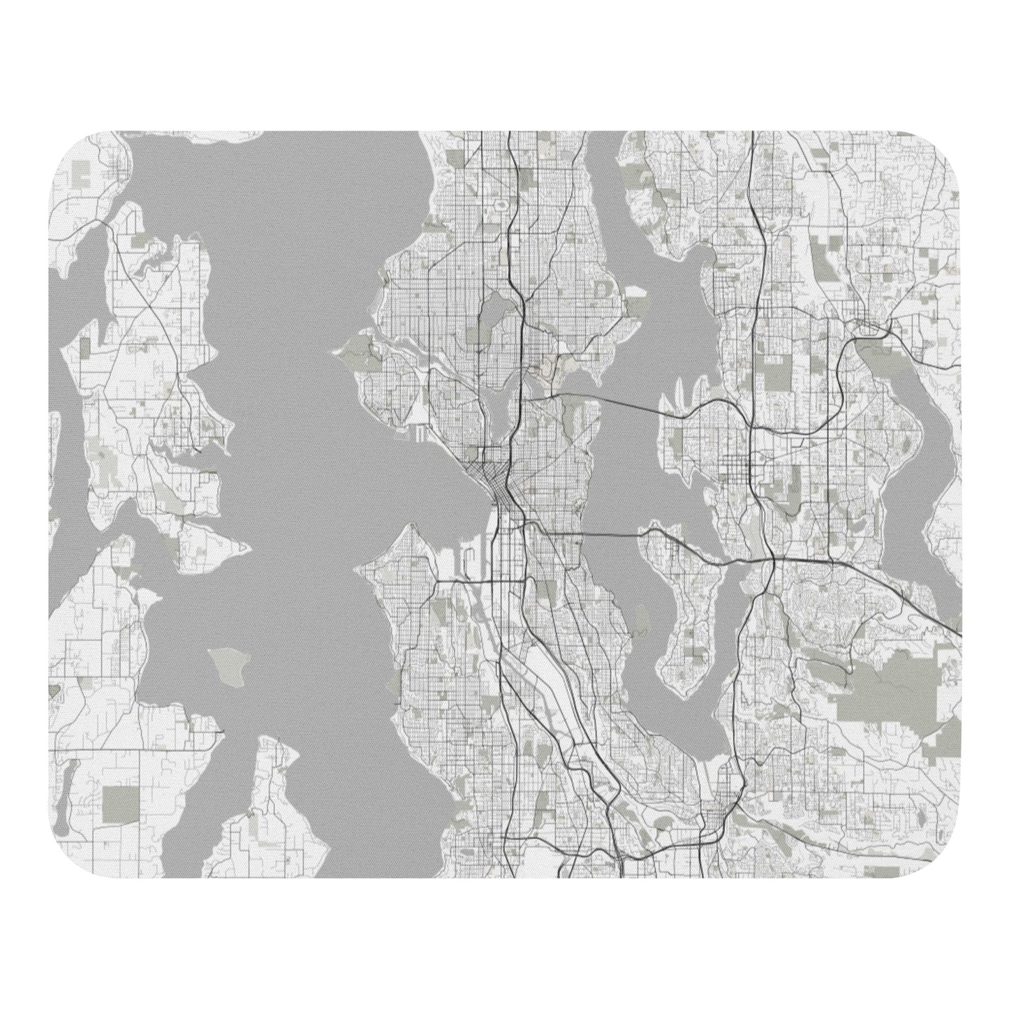 Seattle White Map Mouse Pad