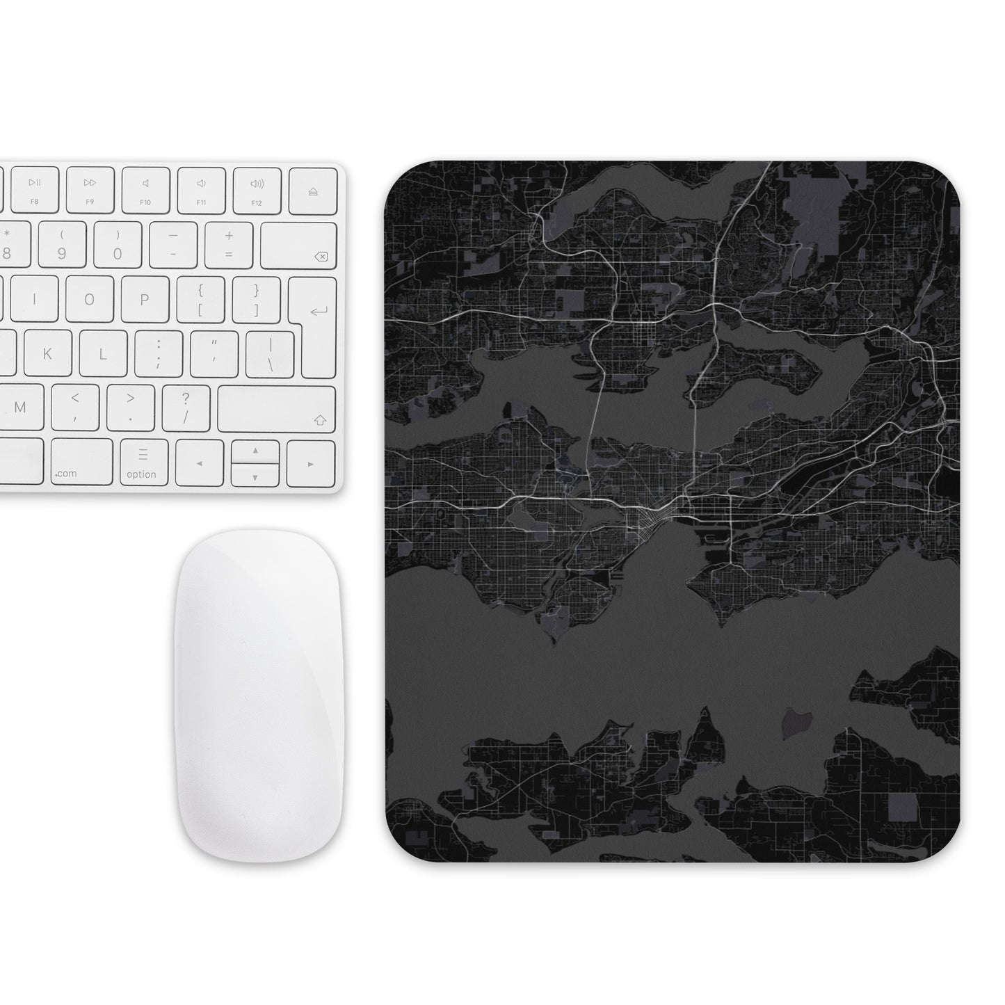Seattle Black Map Mouse Pad