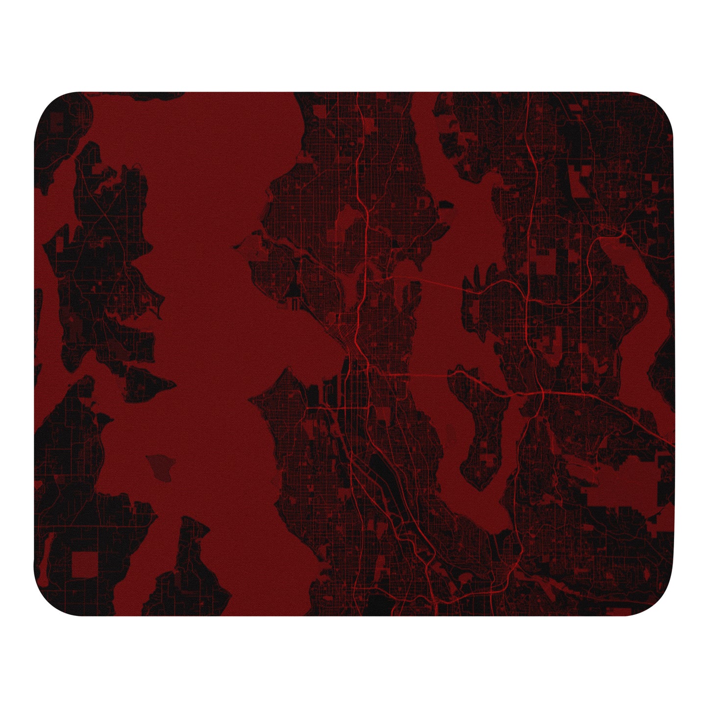 Seattle Black and Red Map Mouse Pad