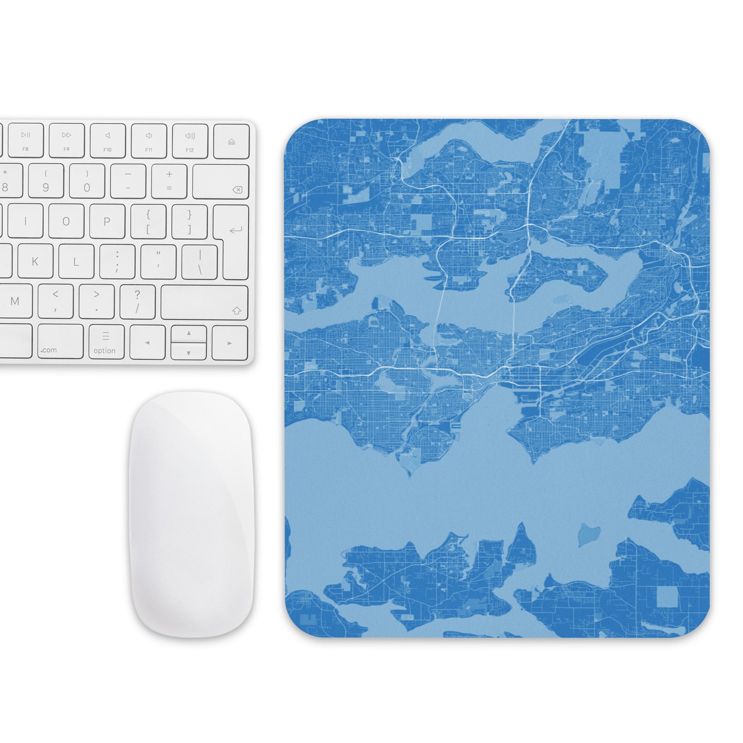 Seattle Blue and White Map Mouse Pad