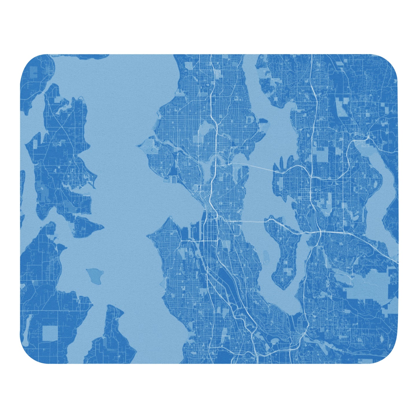 Seattle Blue and White Map Mouse Pad
