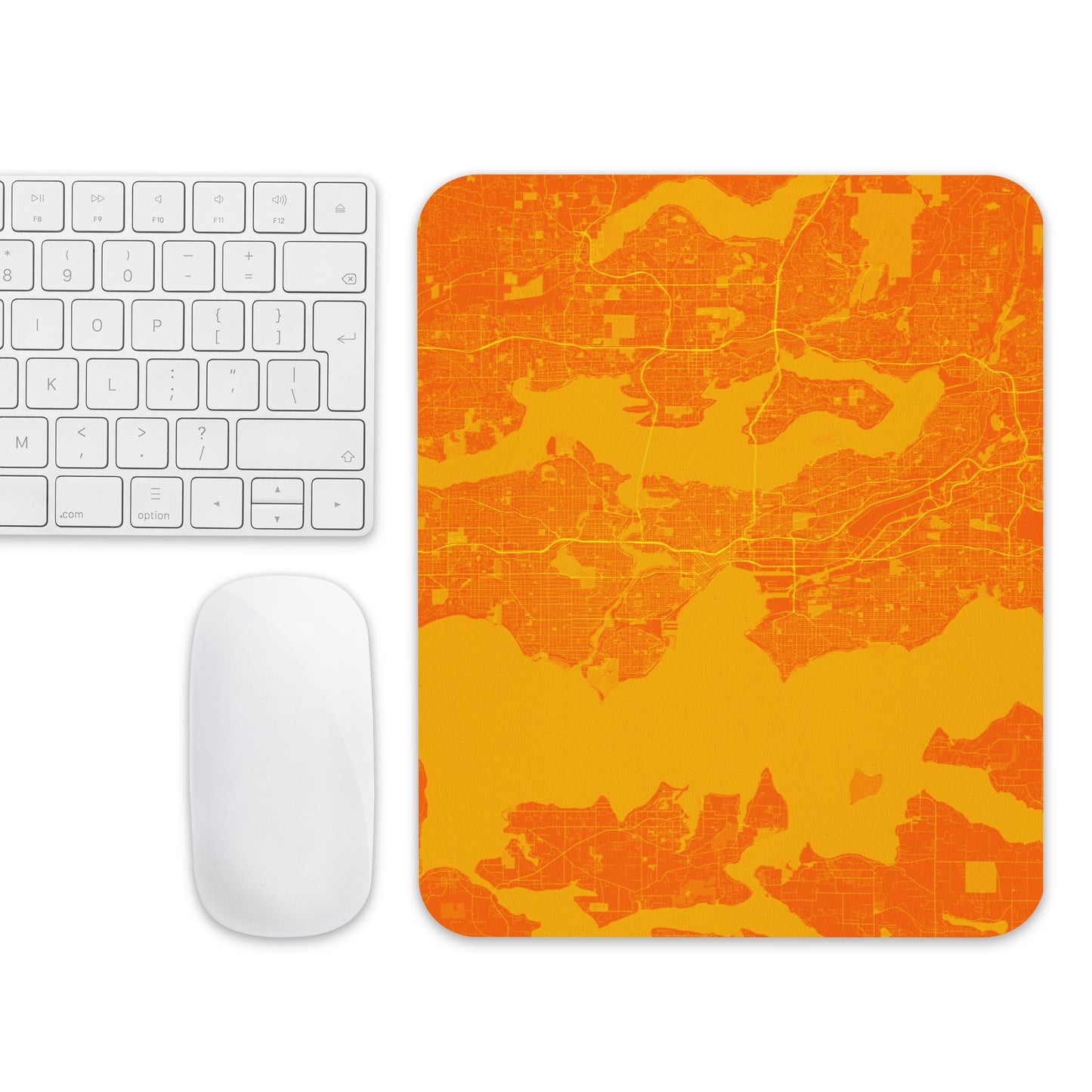 Seattle Orange and Yellow Map Mouse Pad