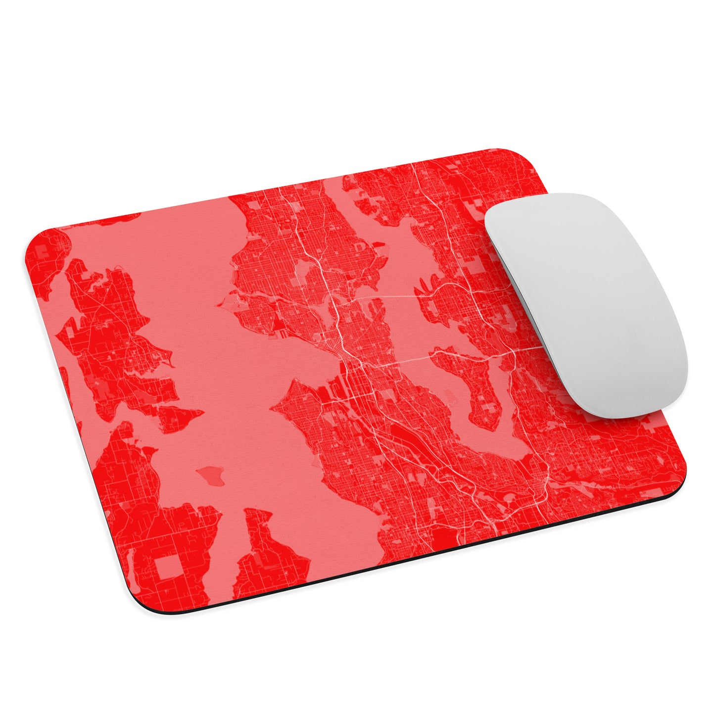 Seattle Red and White Map Mouse Pad