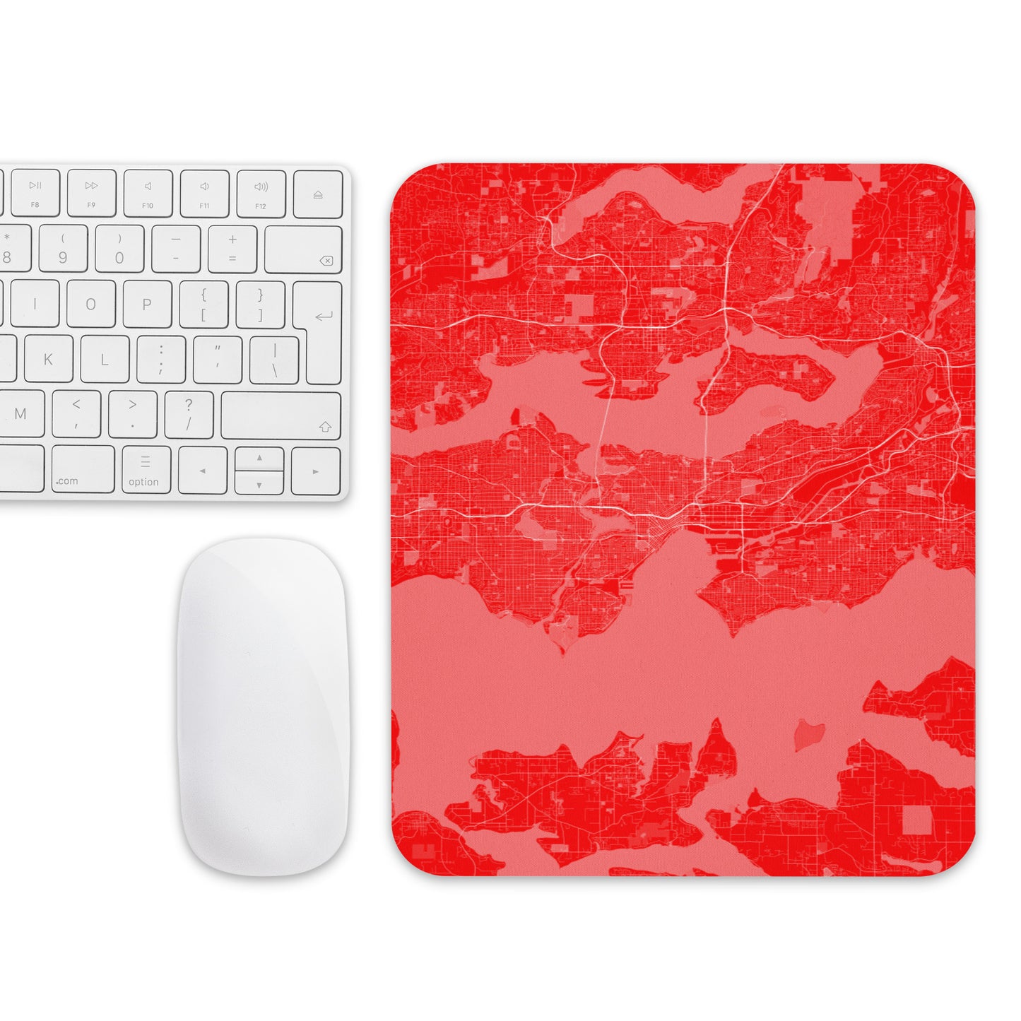 Seattle Red and White Map Mouse Pad