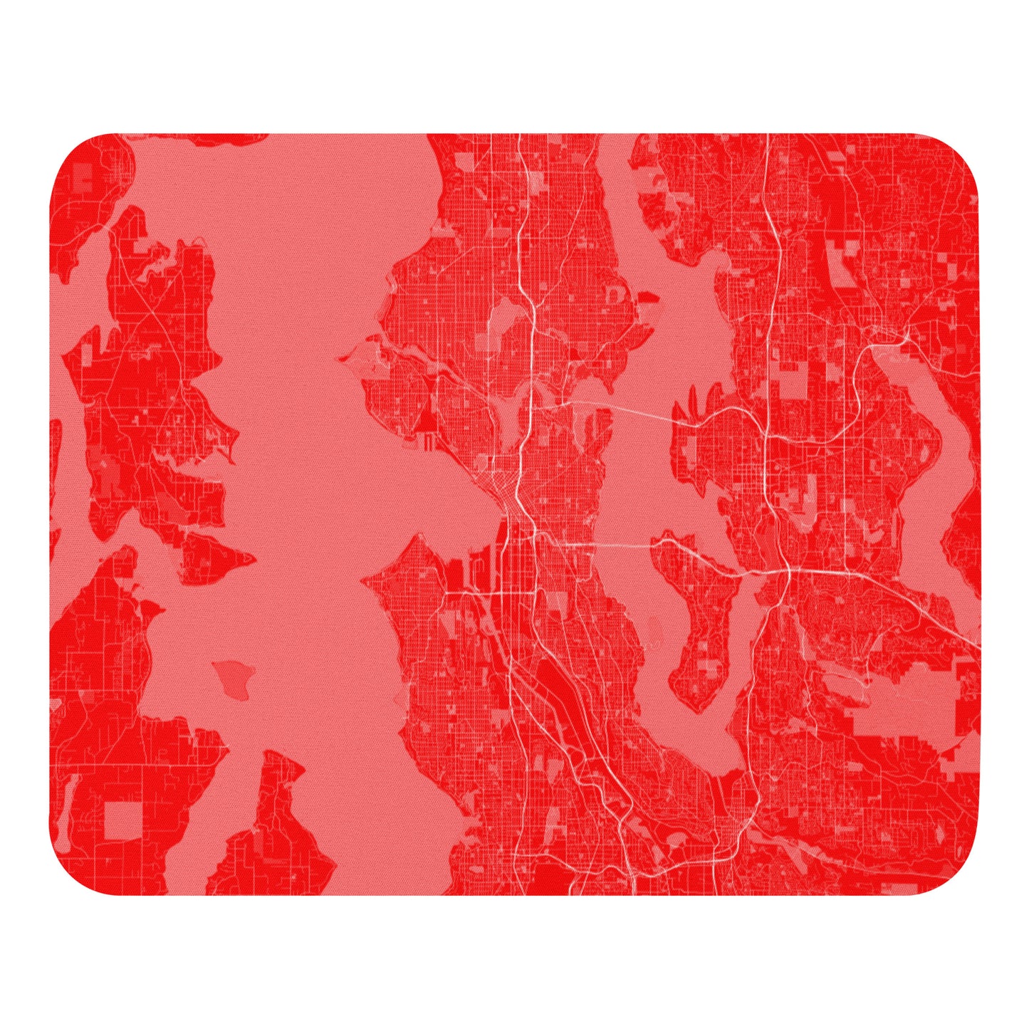 Seattle Red and White Map Mouse Pad