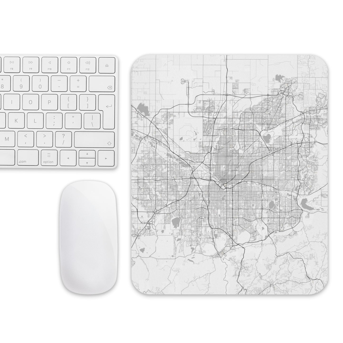 Denver White Map Mouse Pad