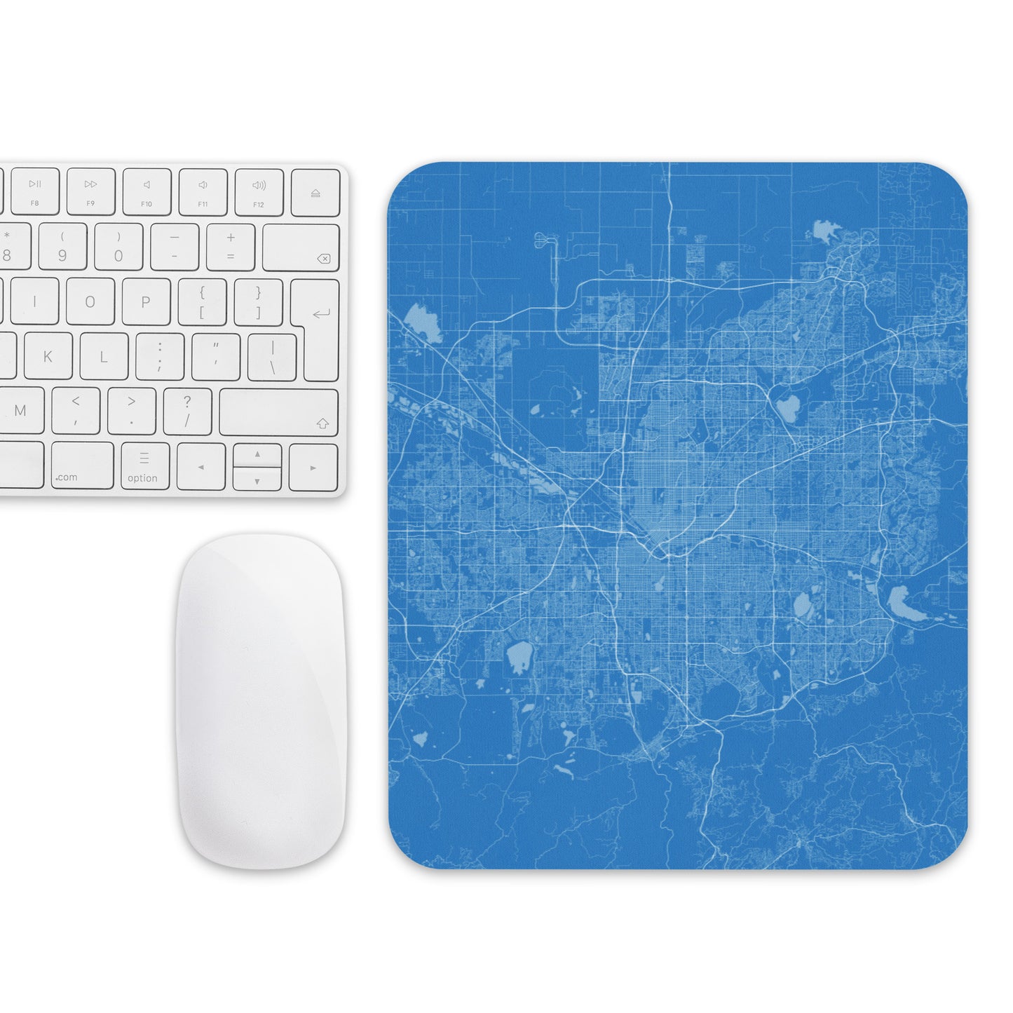 Denver Blue and White Map Mouse Pad