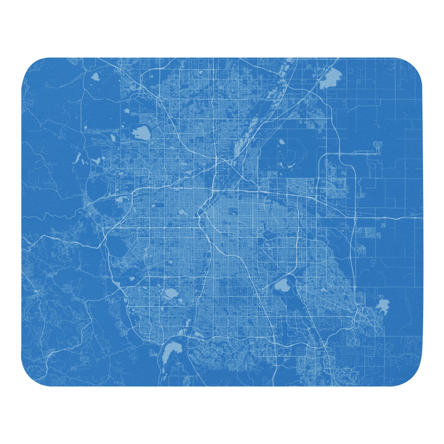 Denver Blue and White Map Mouse Pad