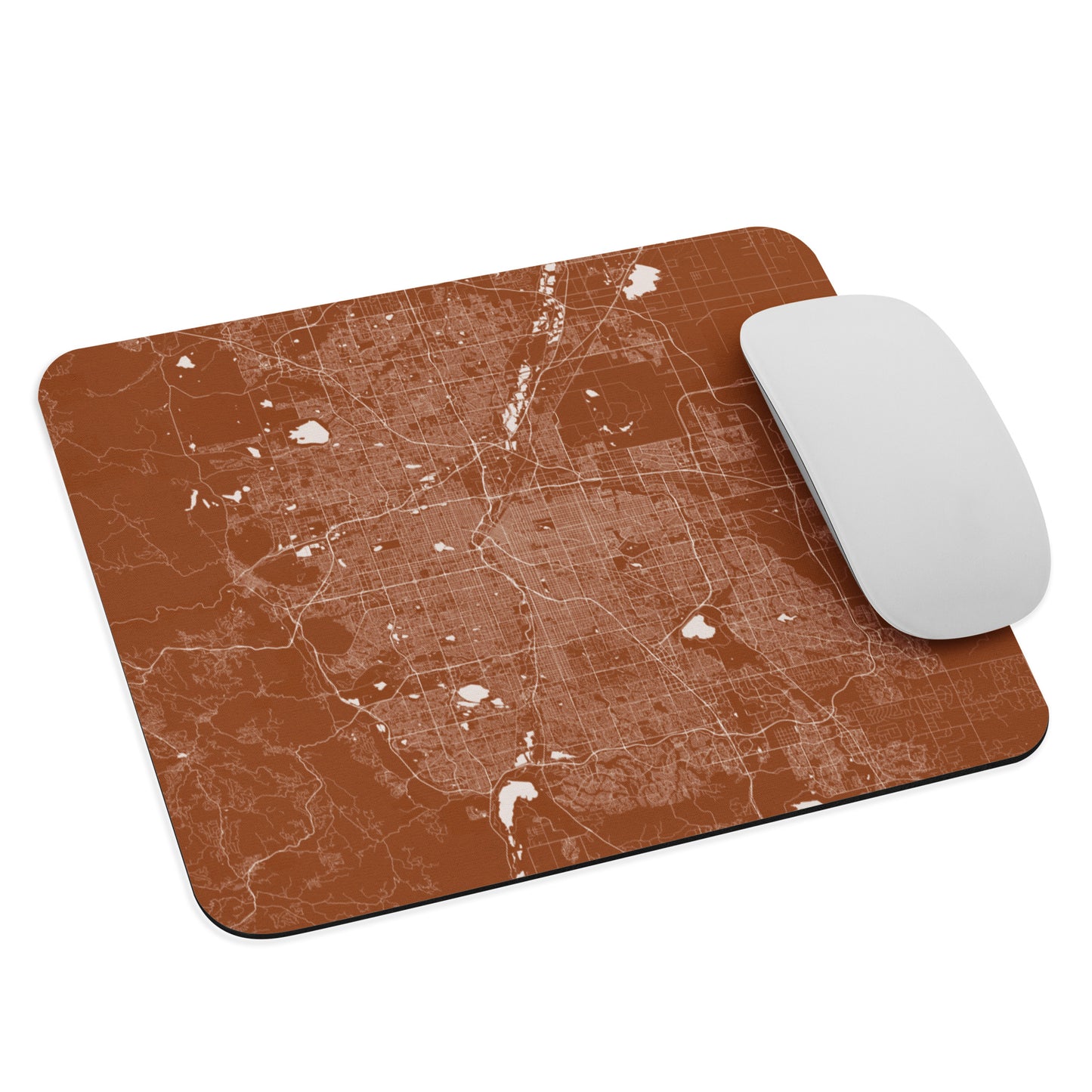 Denver Brown and White Map Mouse Pad