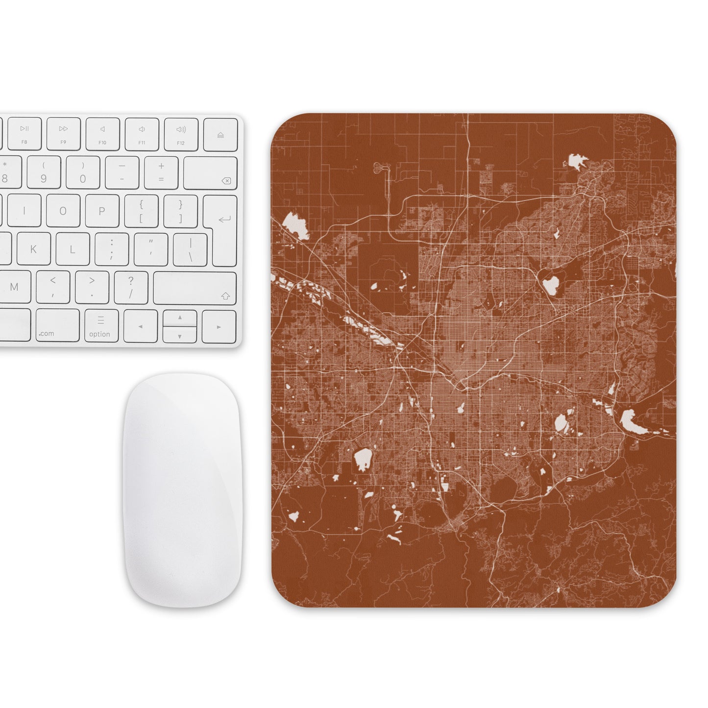 Denver Brown and White Map Mouse Pad