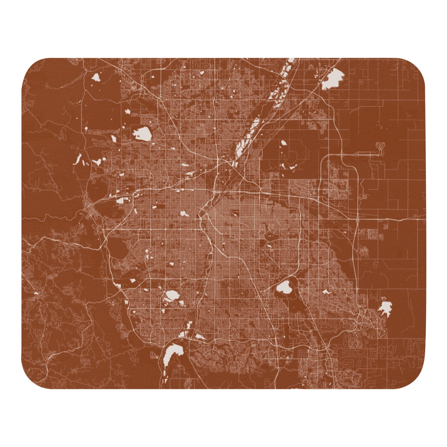 Denver Brown and White Map Mouse Pad