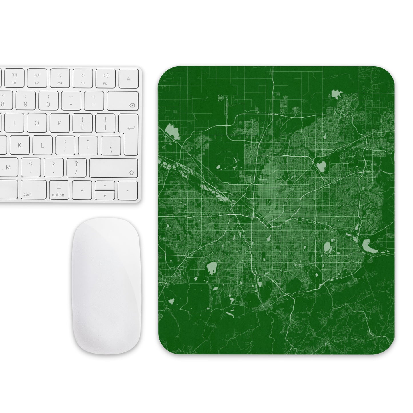Denver Green and White Map Mouse Pad