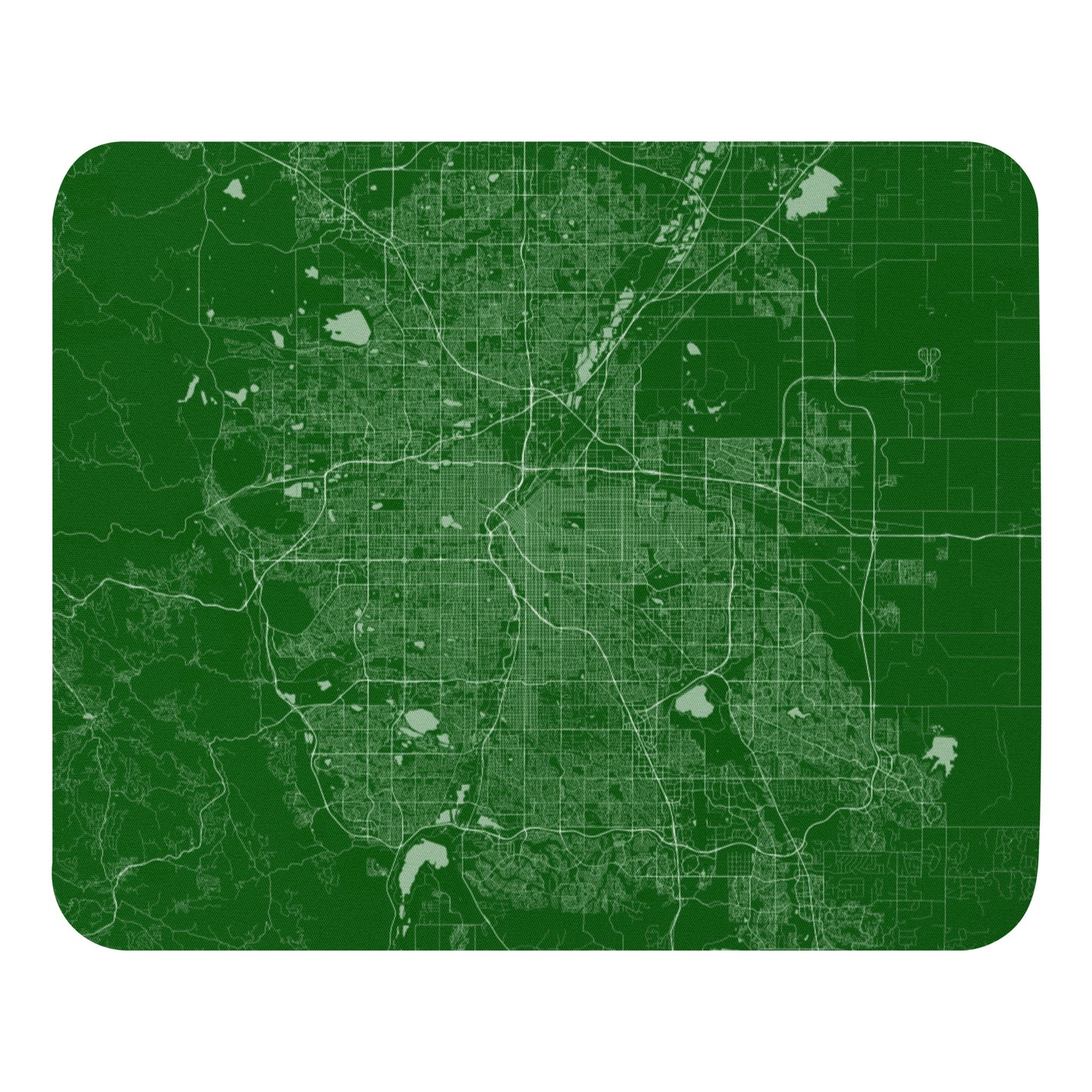 Denver Green and White Map Mouse Pad