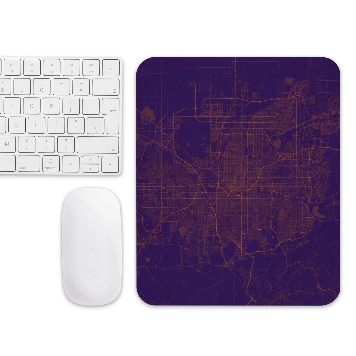 Denver Purple and Orange Map Mouse Pad