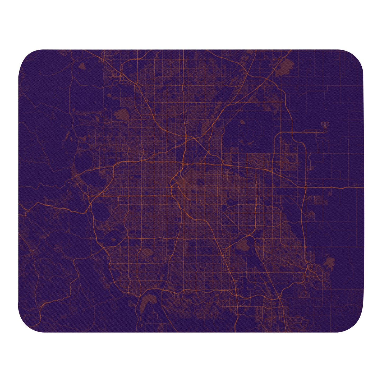 Denver Purple and Orange Map Mouse Pad