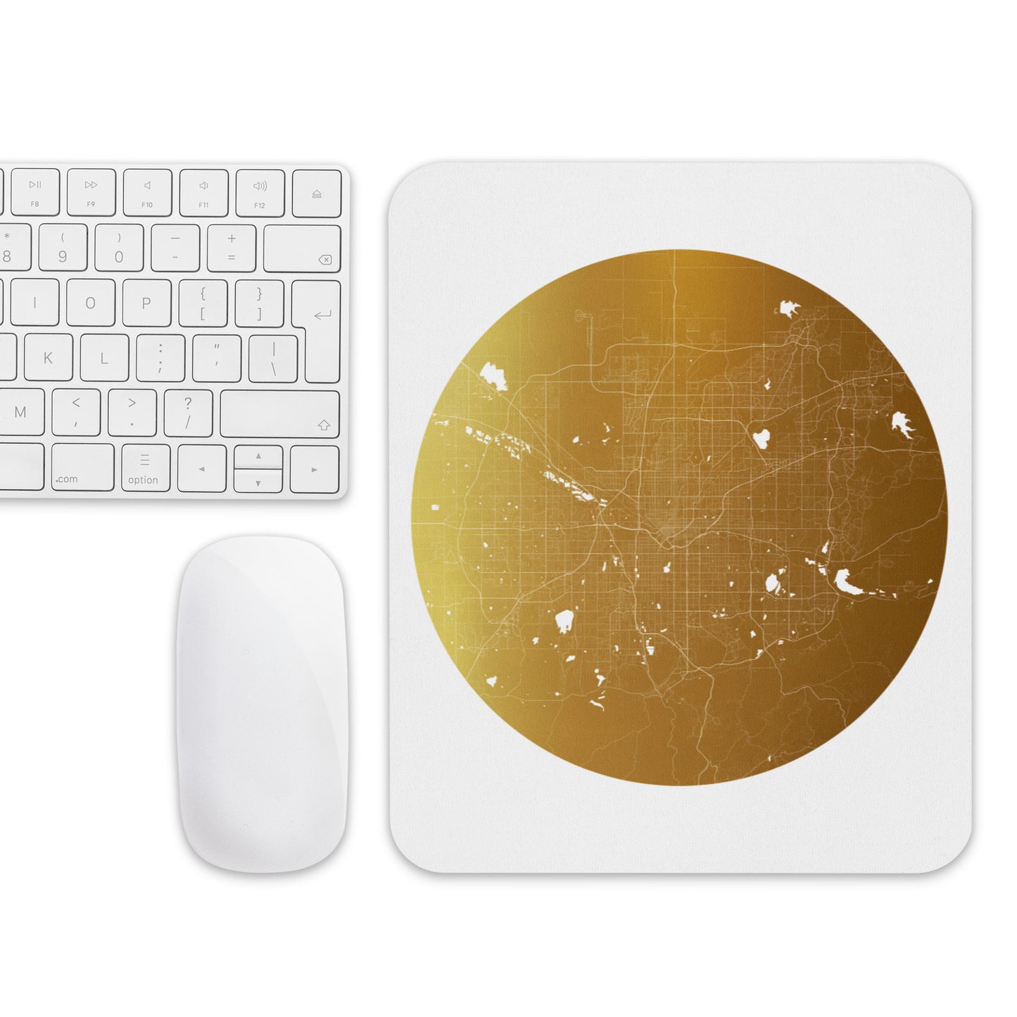 Denver Gold on White Map Mouse Pad