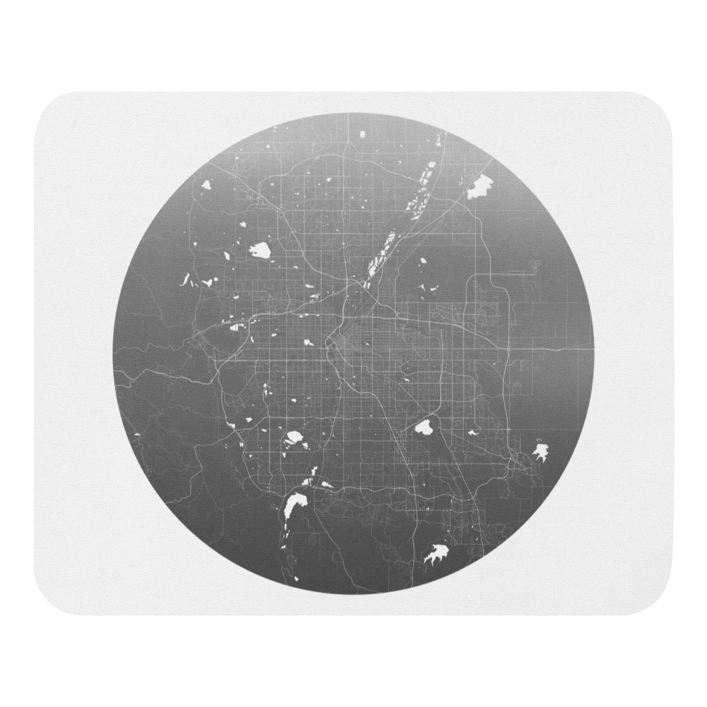 Denver Silver on White Map Mouse Pad