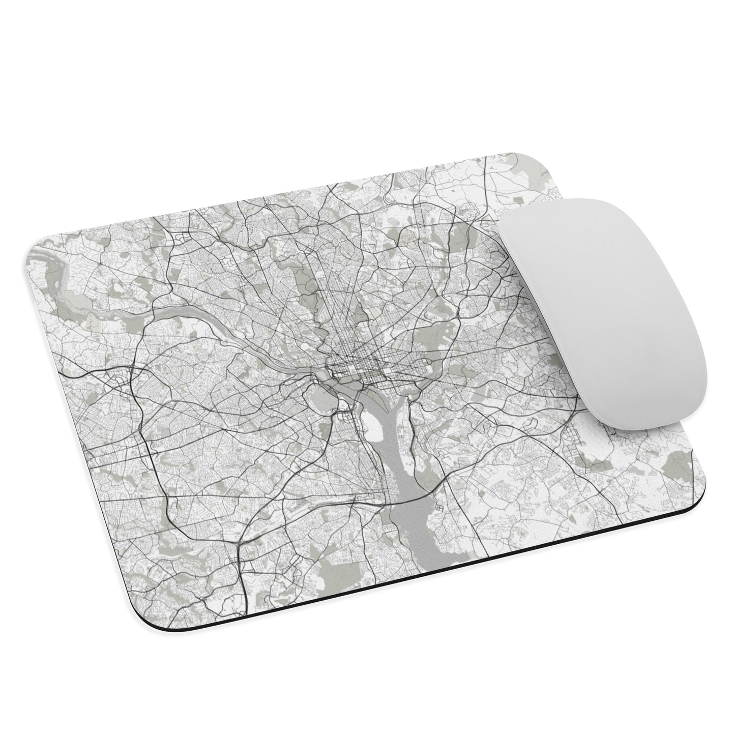 Washington, D.C. White Map Mouse Pad