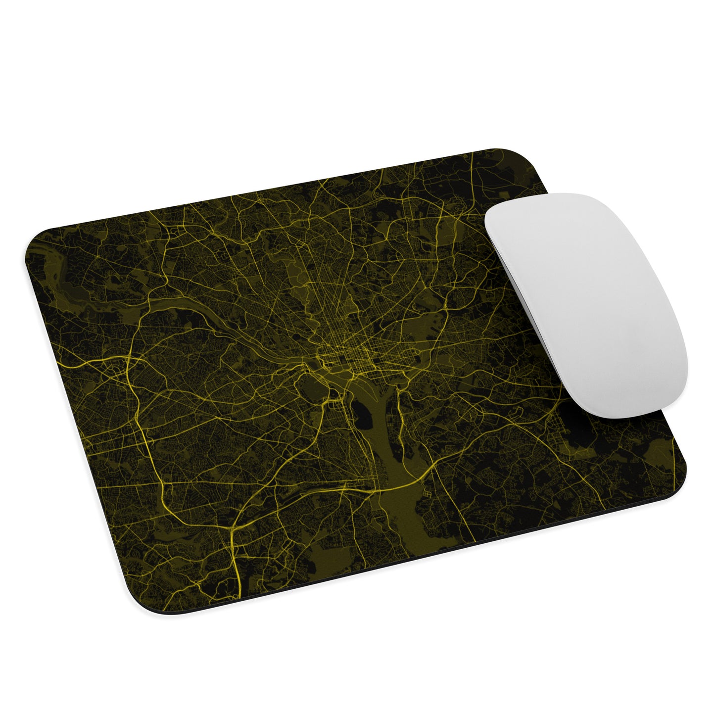 Washington, D.C. Black and Yellow Map Mouse Pad