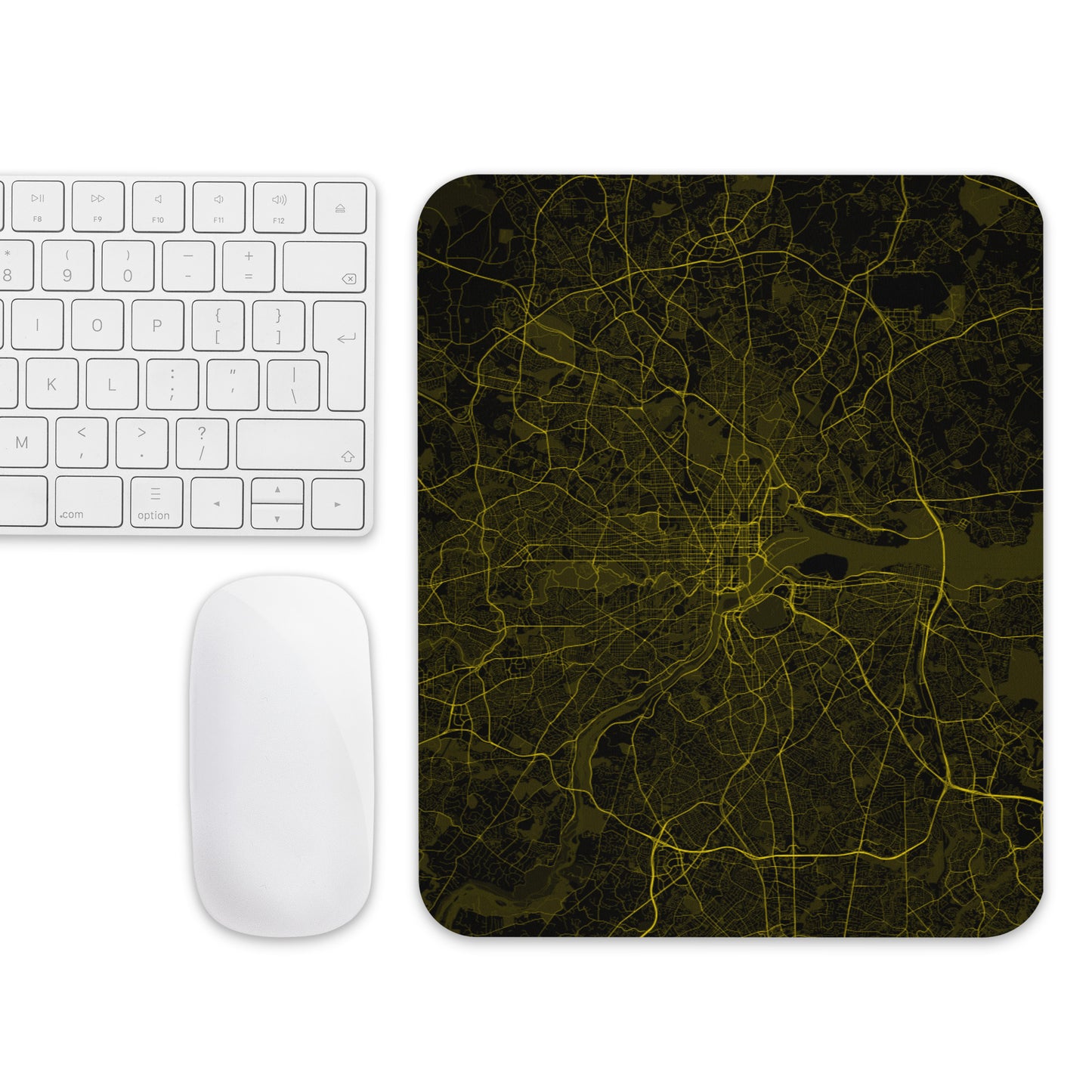 Washington, D.C. Black and Yellow Map Mouse Pad
