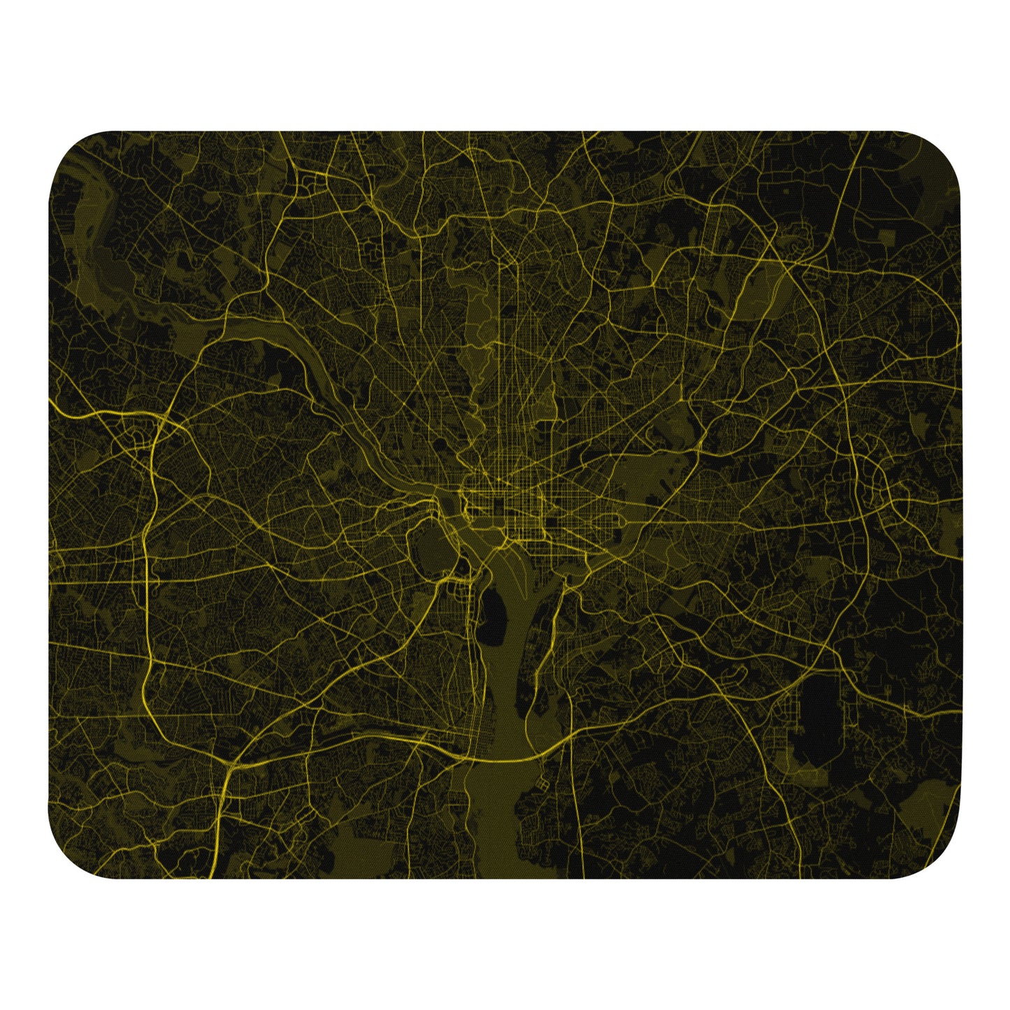 Washington, D.C. Black and Yellow Map Mouse Pad