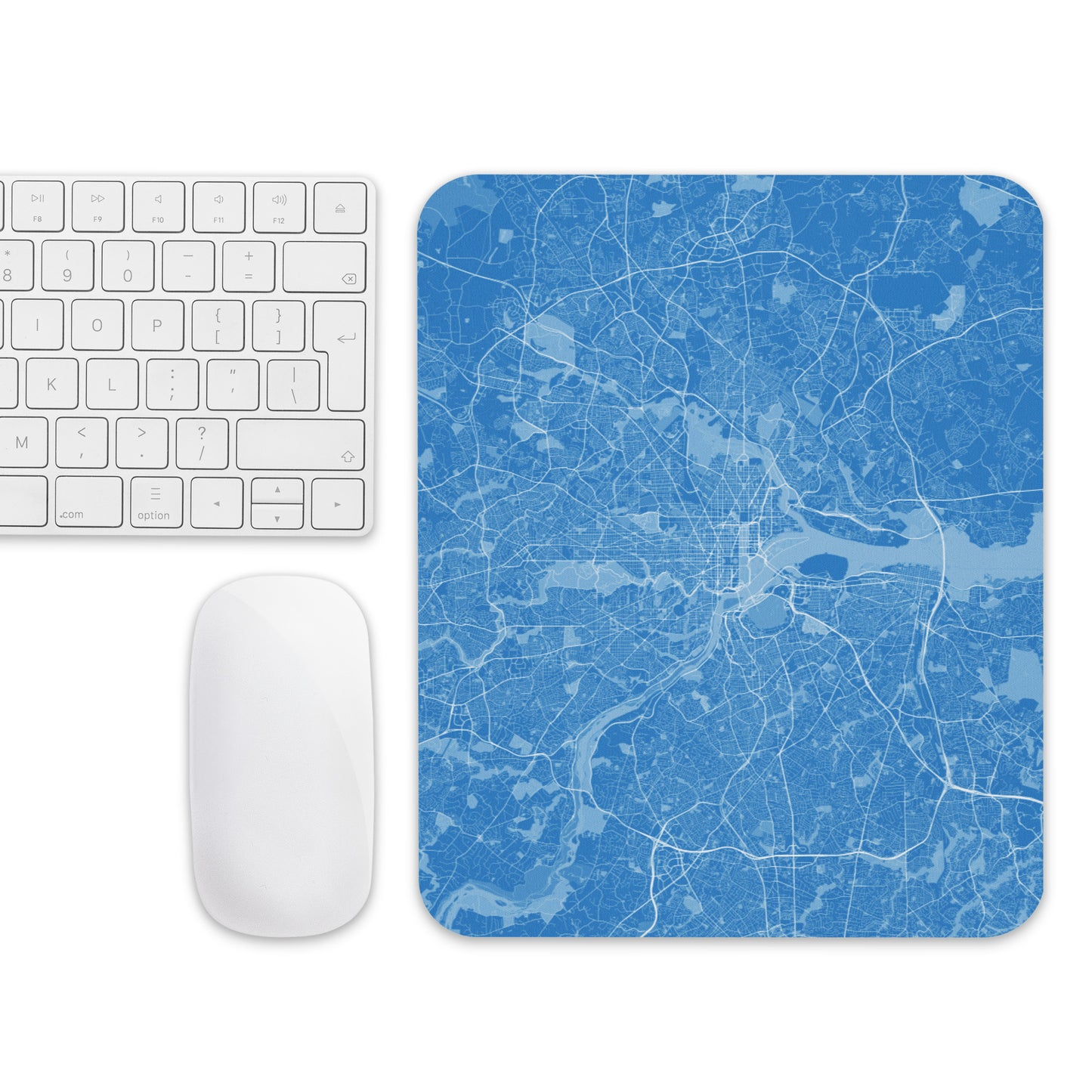 Washington, D.C. Blue and White Map Mouse Pad