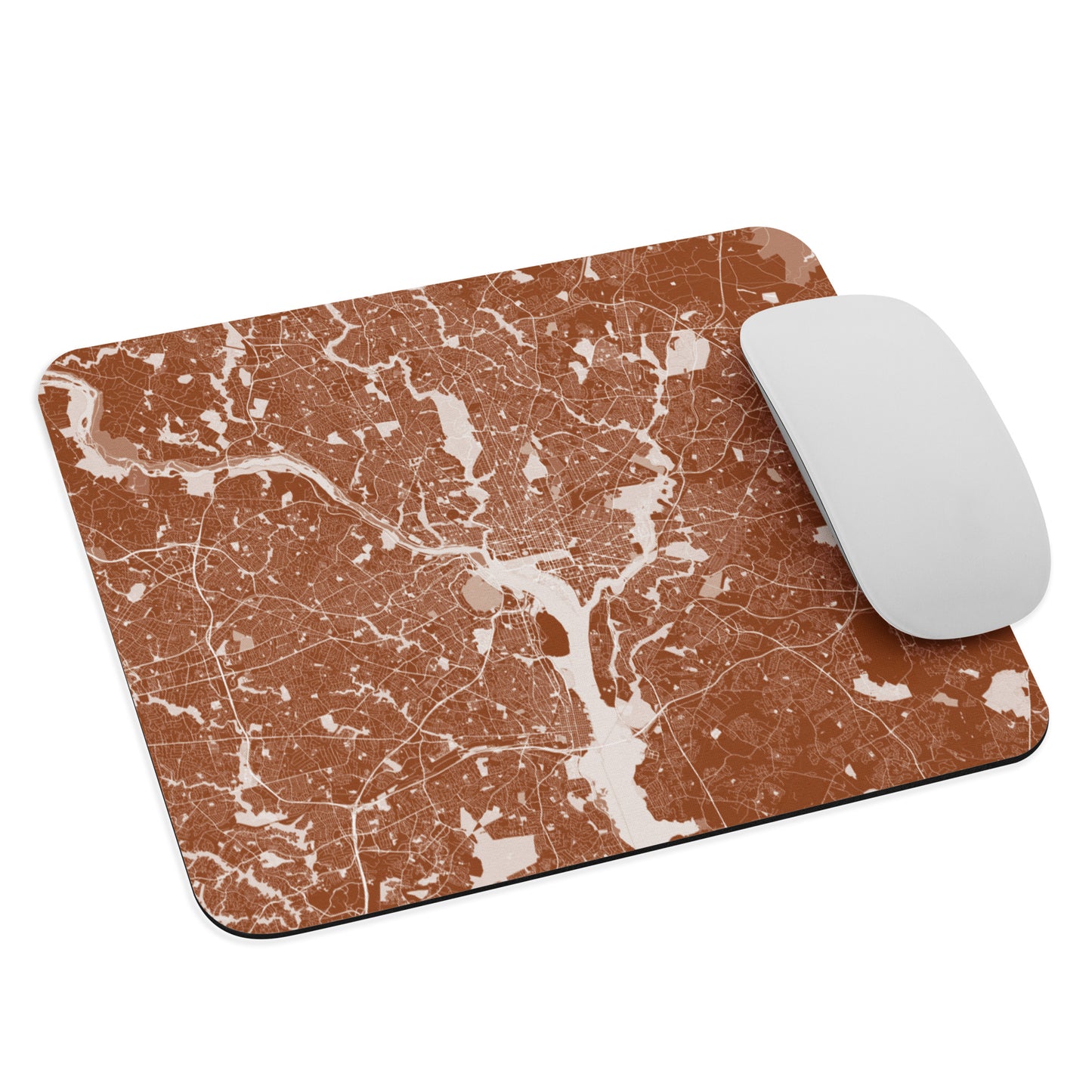 Washington, D.C. Brown and White Map Mouse Pad
