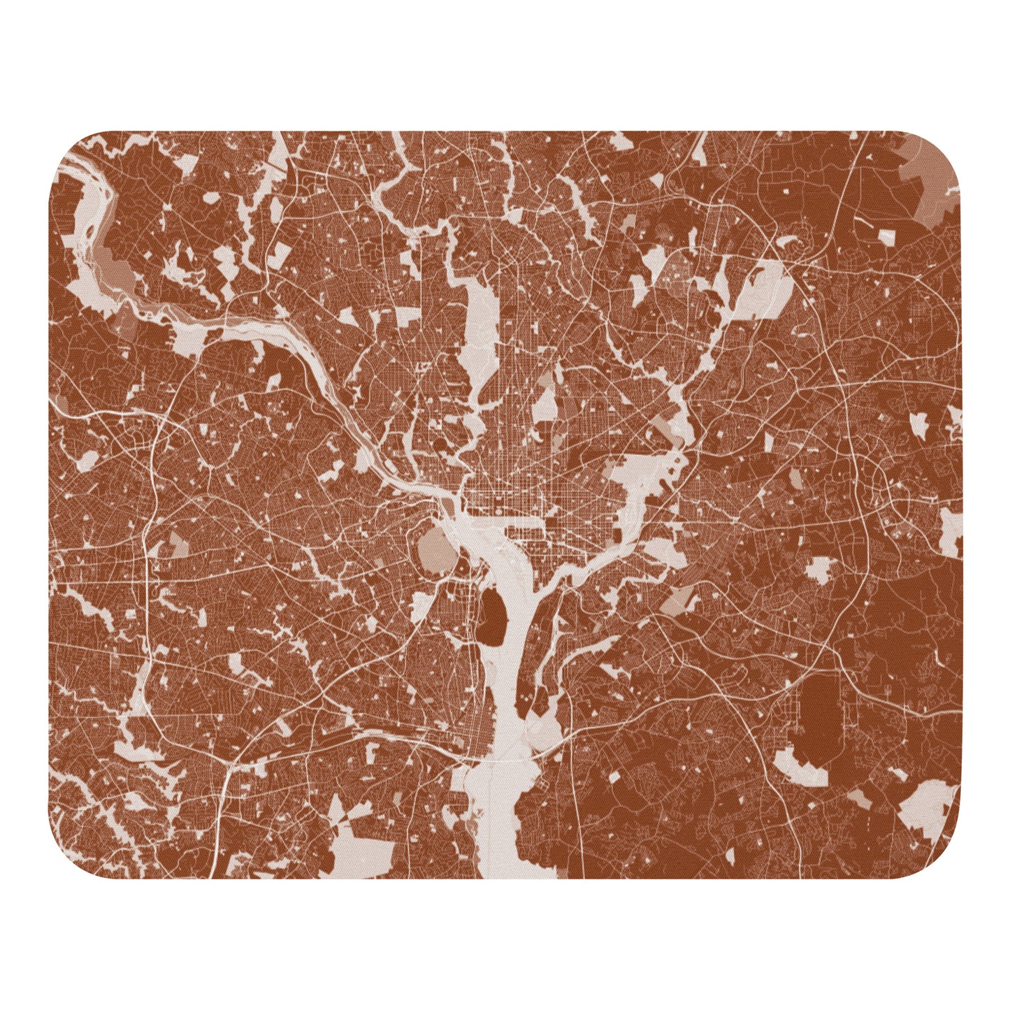 Washington, D.C. Brown and White Map Mouse Pad