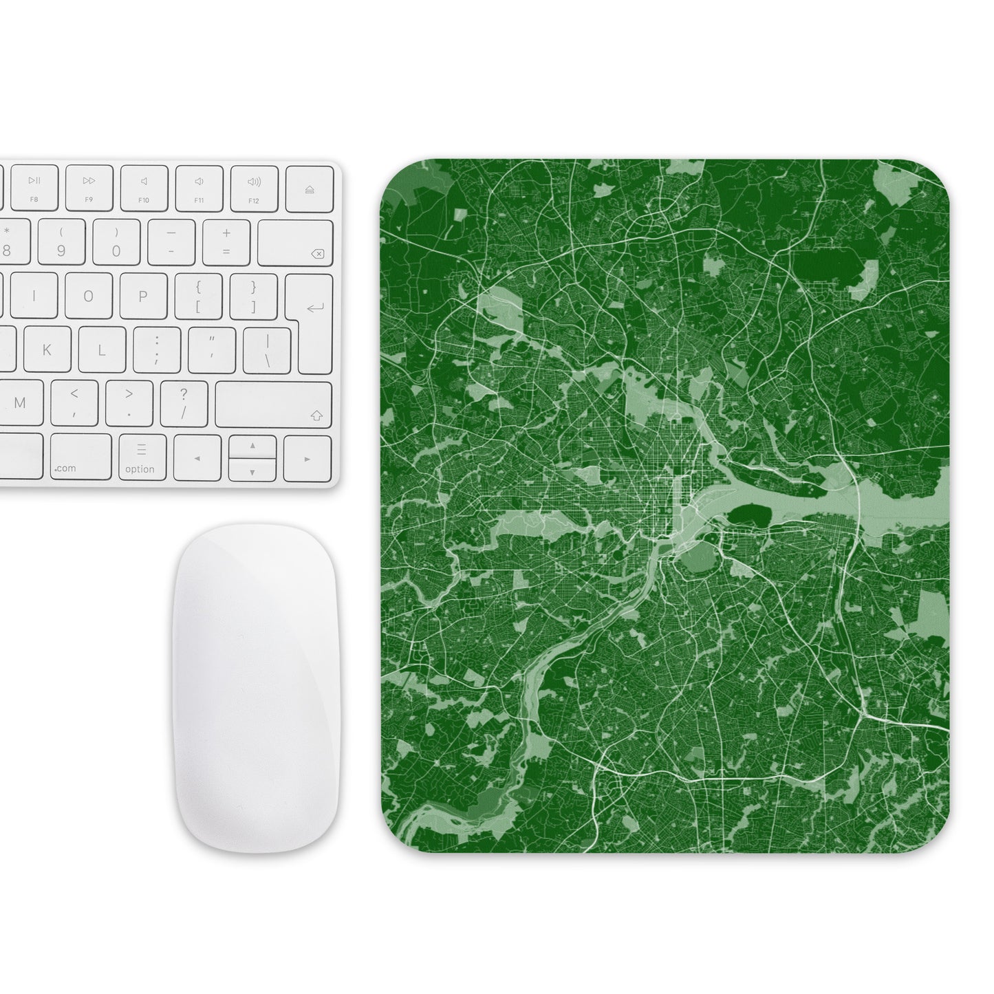 Washington, D.C. Green and White Map Mouse Pad