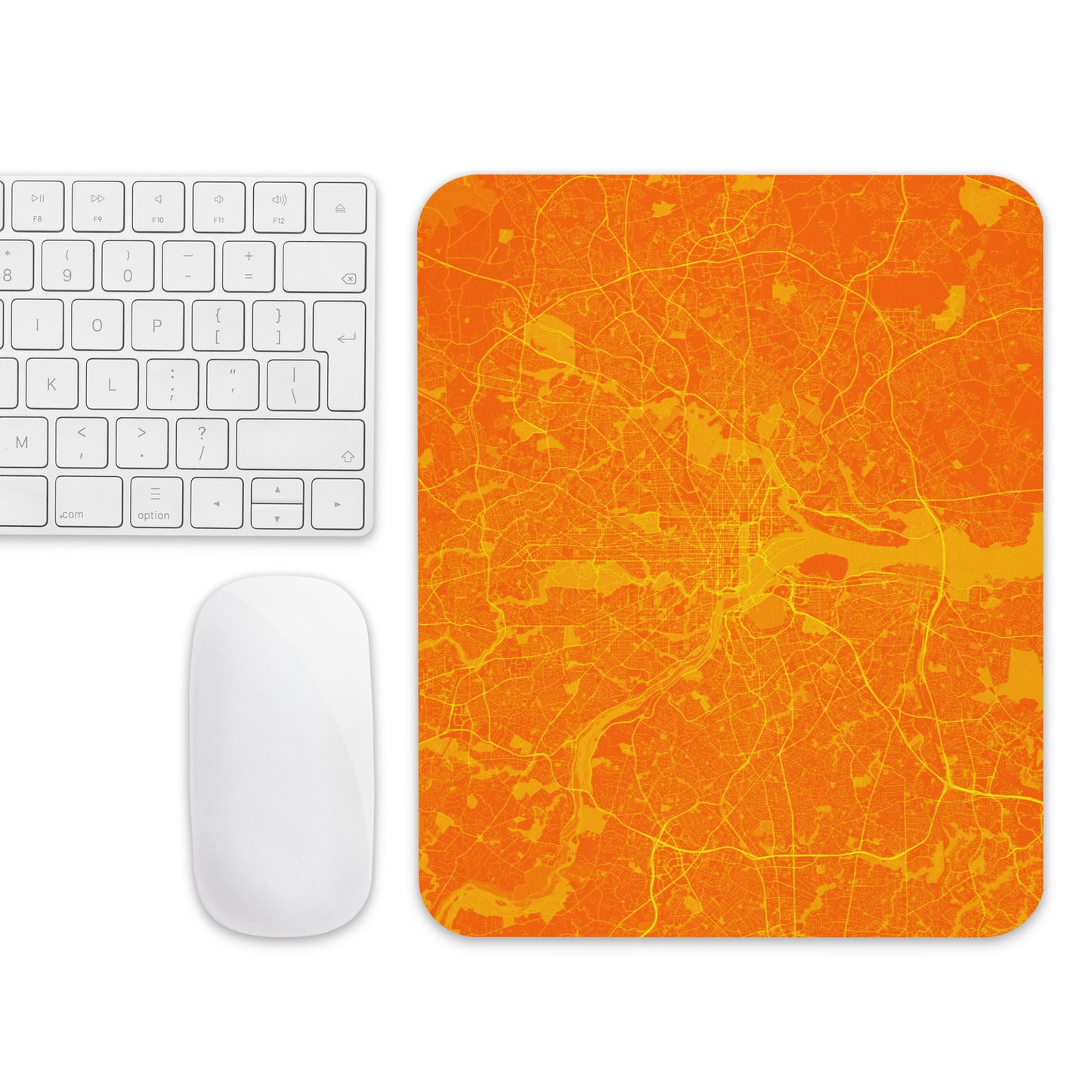 Washington, D.C. Orange and Yellow Map Mouse Pad