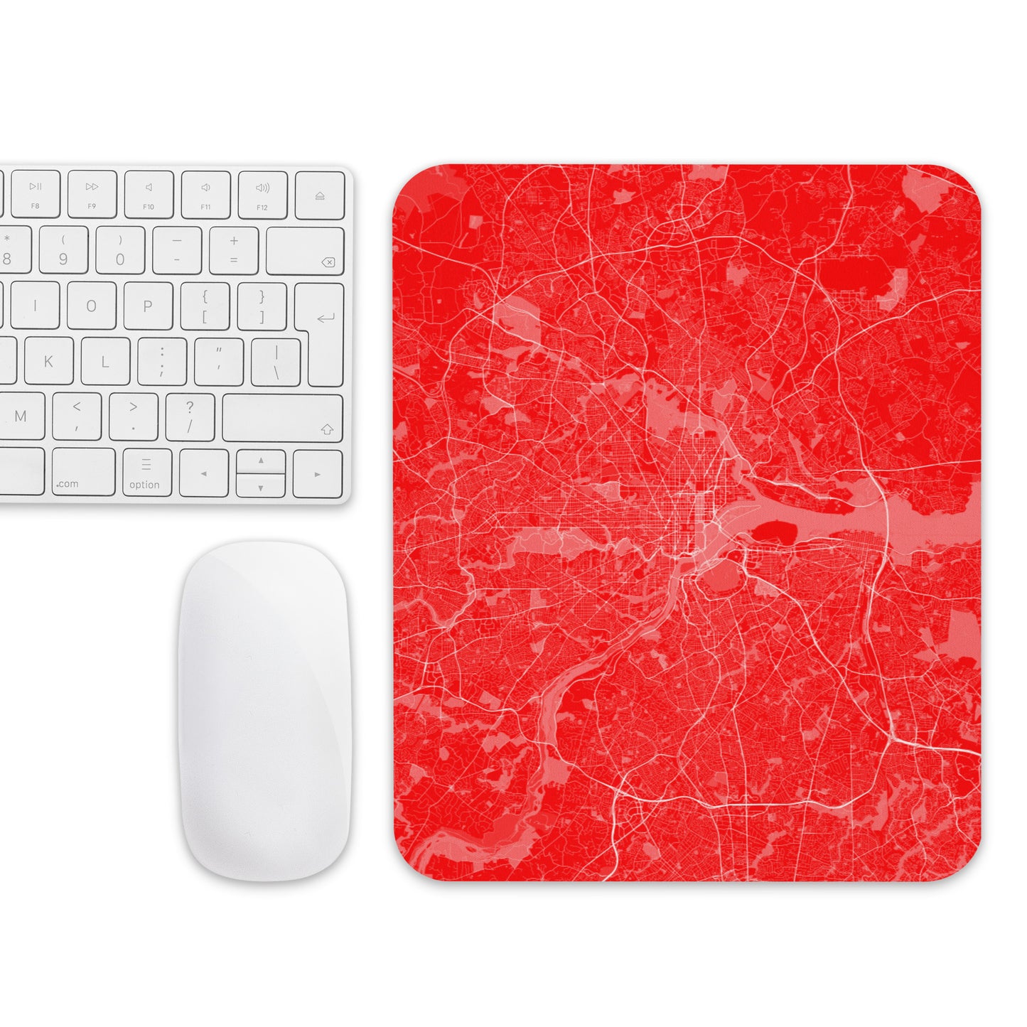Washington, D.C. Red and White Map Mouse Pad