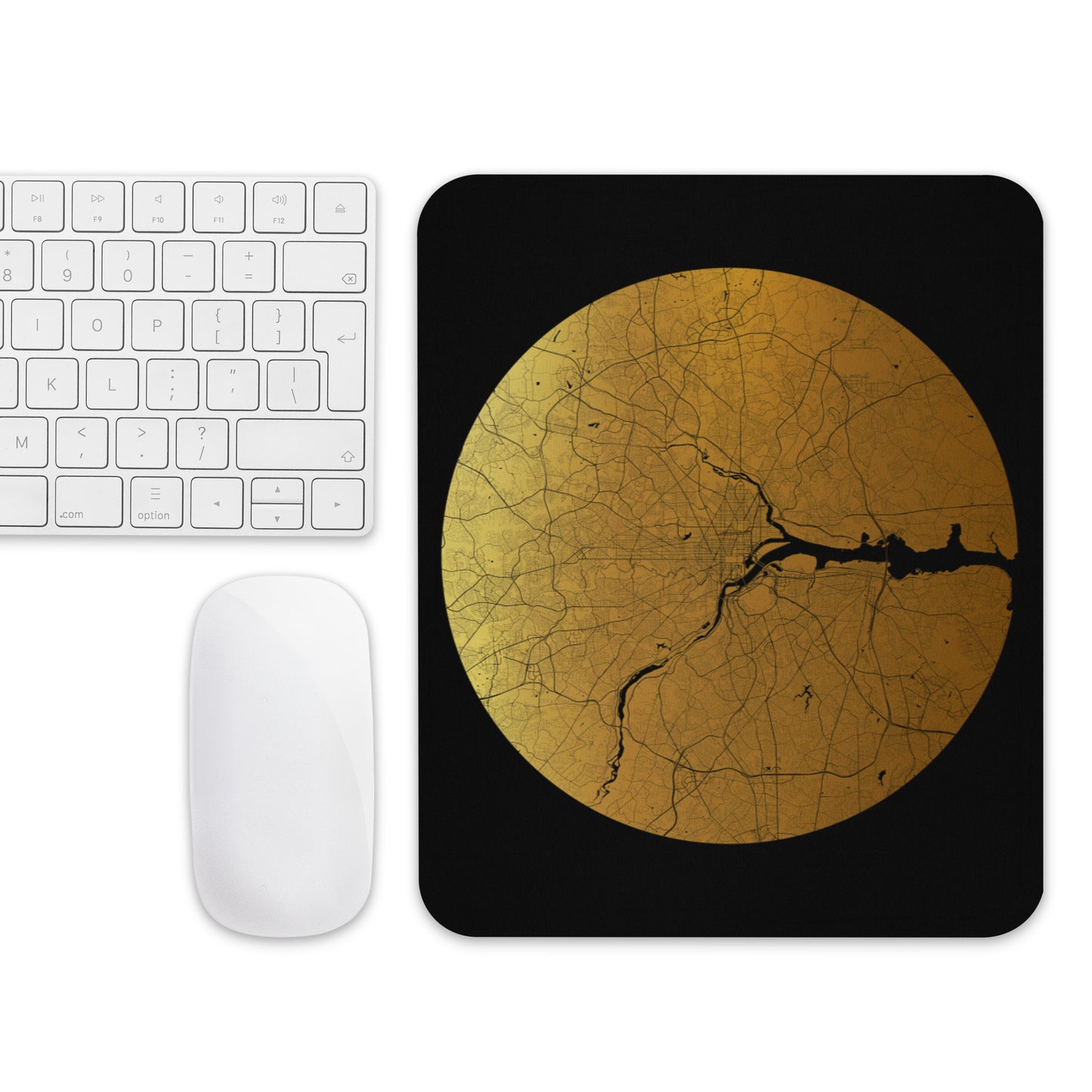 Washington, D.C. Gold on Black Map Mouse Pad