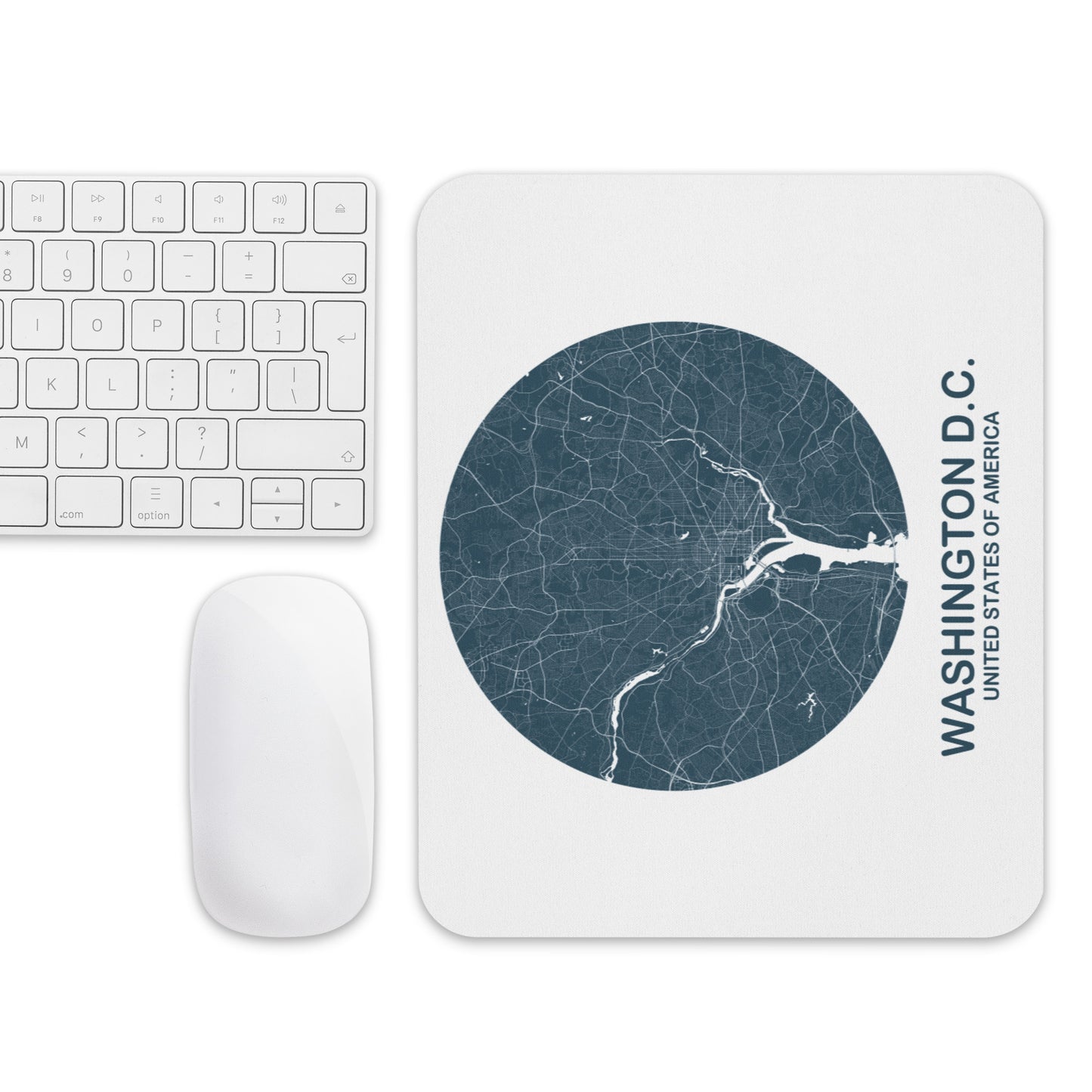 Washington, D.C. Circular Blue Map Mouse Pad