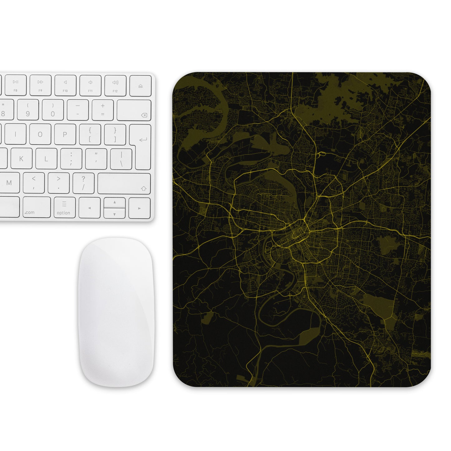 Nashville Black and Yellow Map Mouse Pad