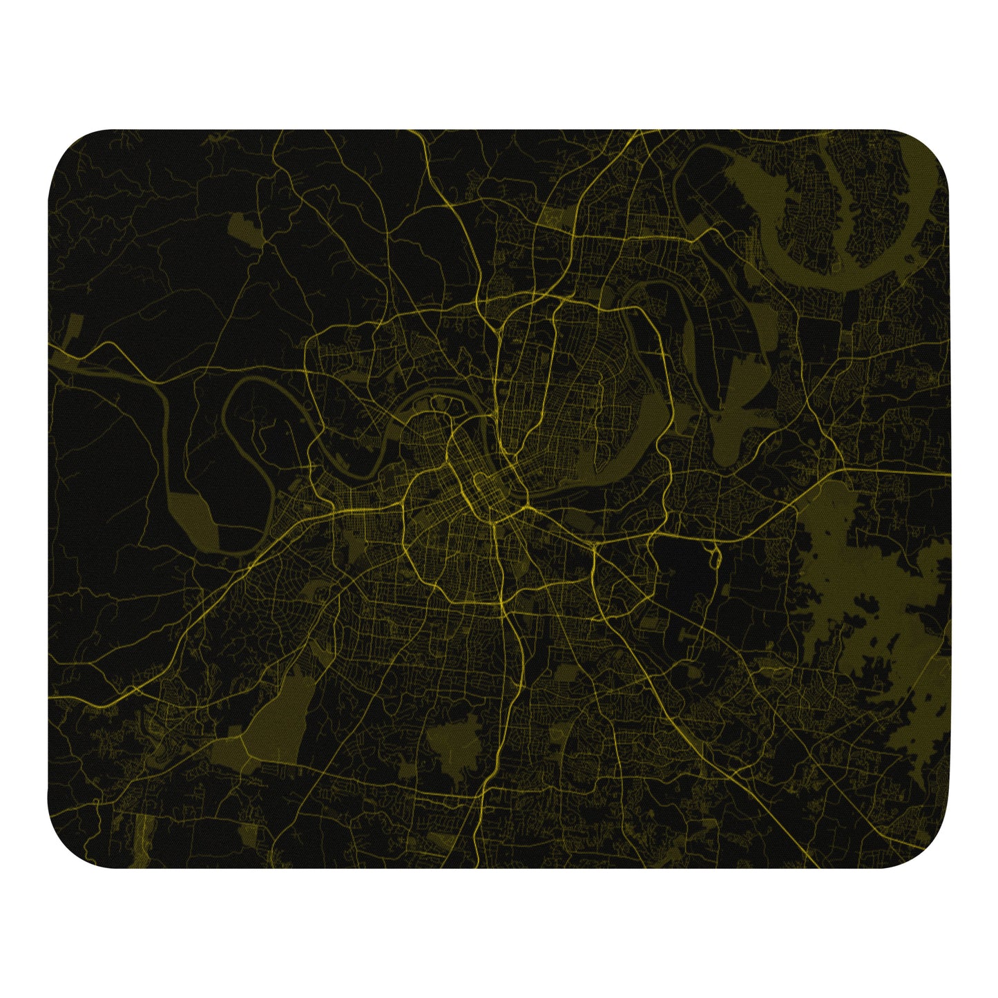 Nashville Black and Yellow Map Mouse Pad