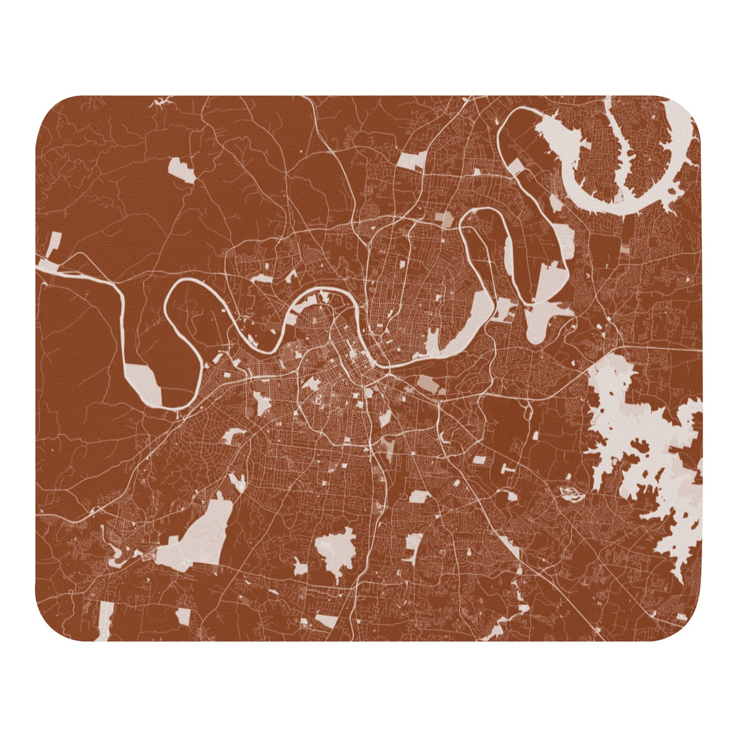 Nashville Brown and White Map Mouse Pad