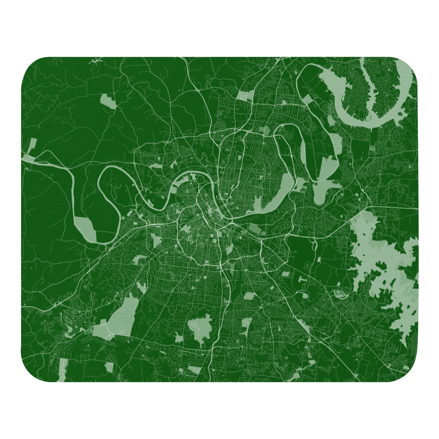 Nashville Green and White Map Mouse Pad